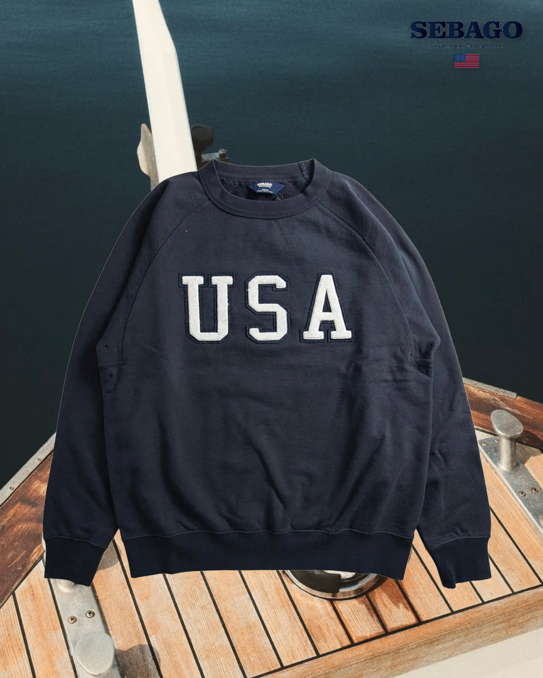 sebago world " USA " crewneck