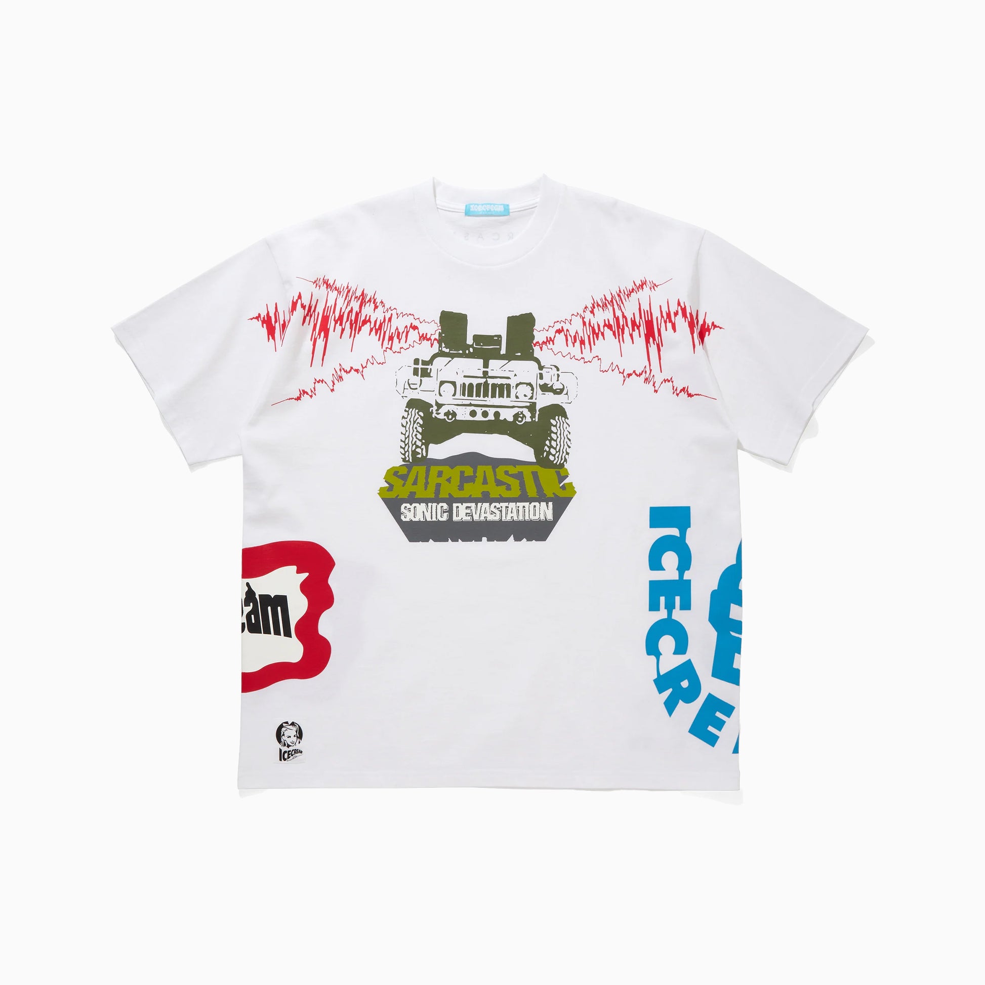 ICECREAM x SARCASTIC COTTON T-SHIRT SONIC DEVASTATION