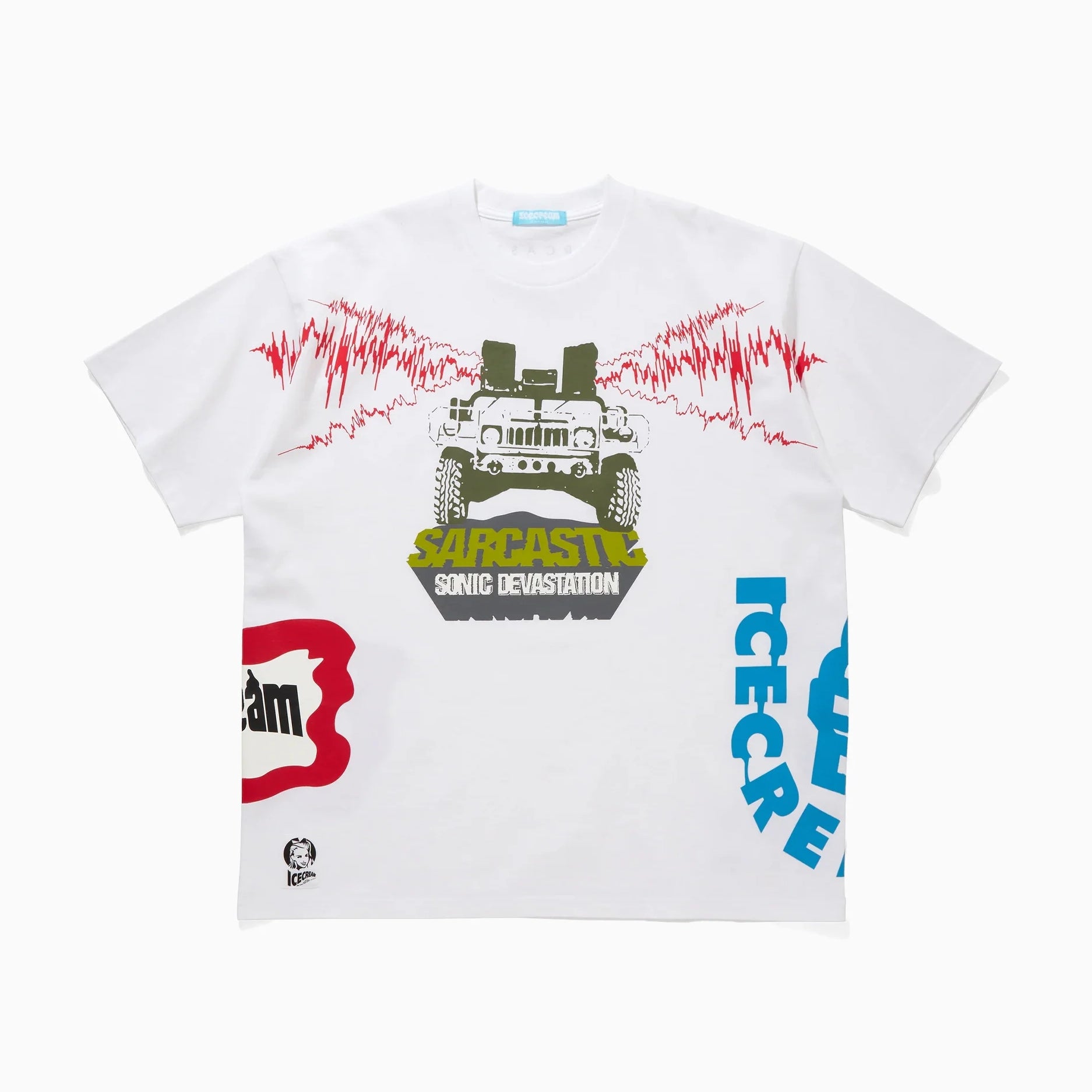 ICECREAM x SARCASTIC COTTON T-SHIRT SONIC DEVASTATION