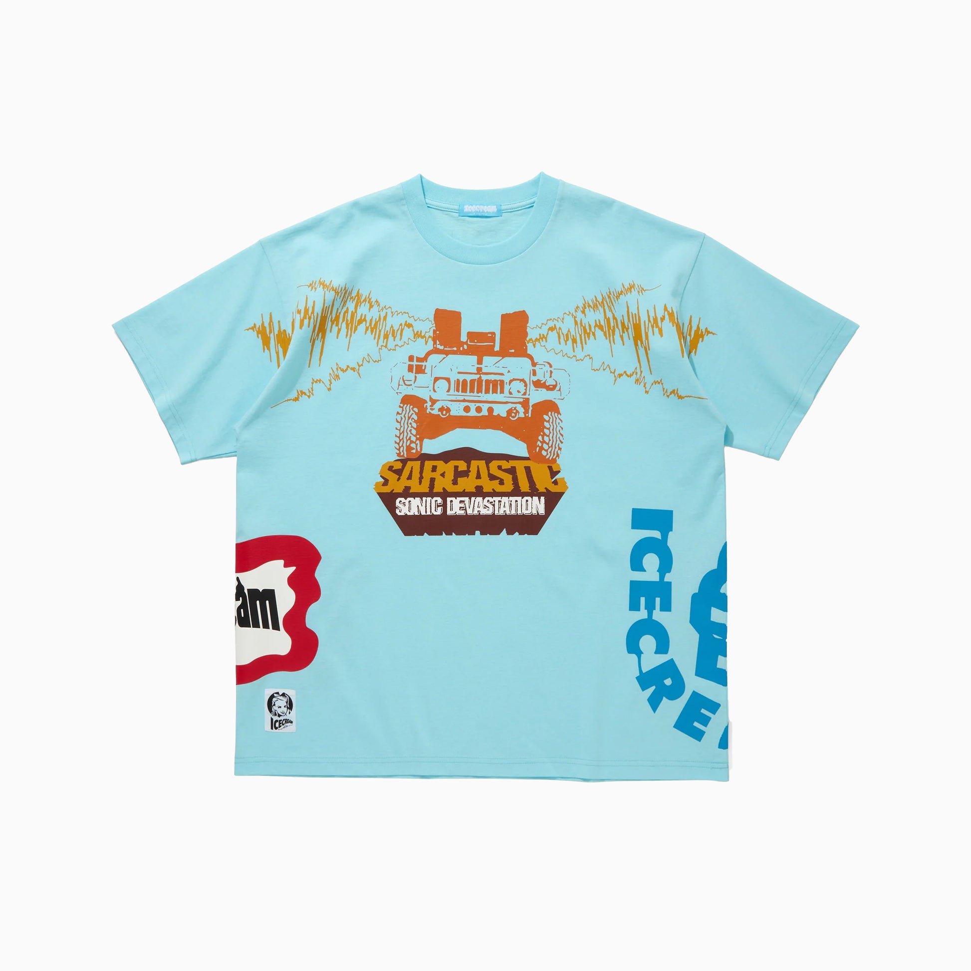 ICECREAM x SARCASTIC COTTON T-SHIRT SONIC DEVASTATION