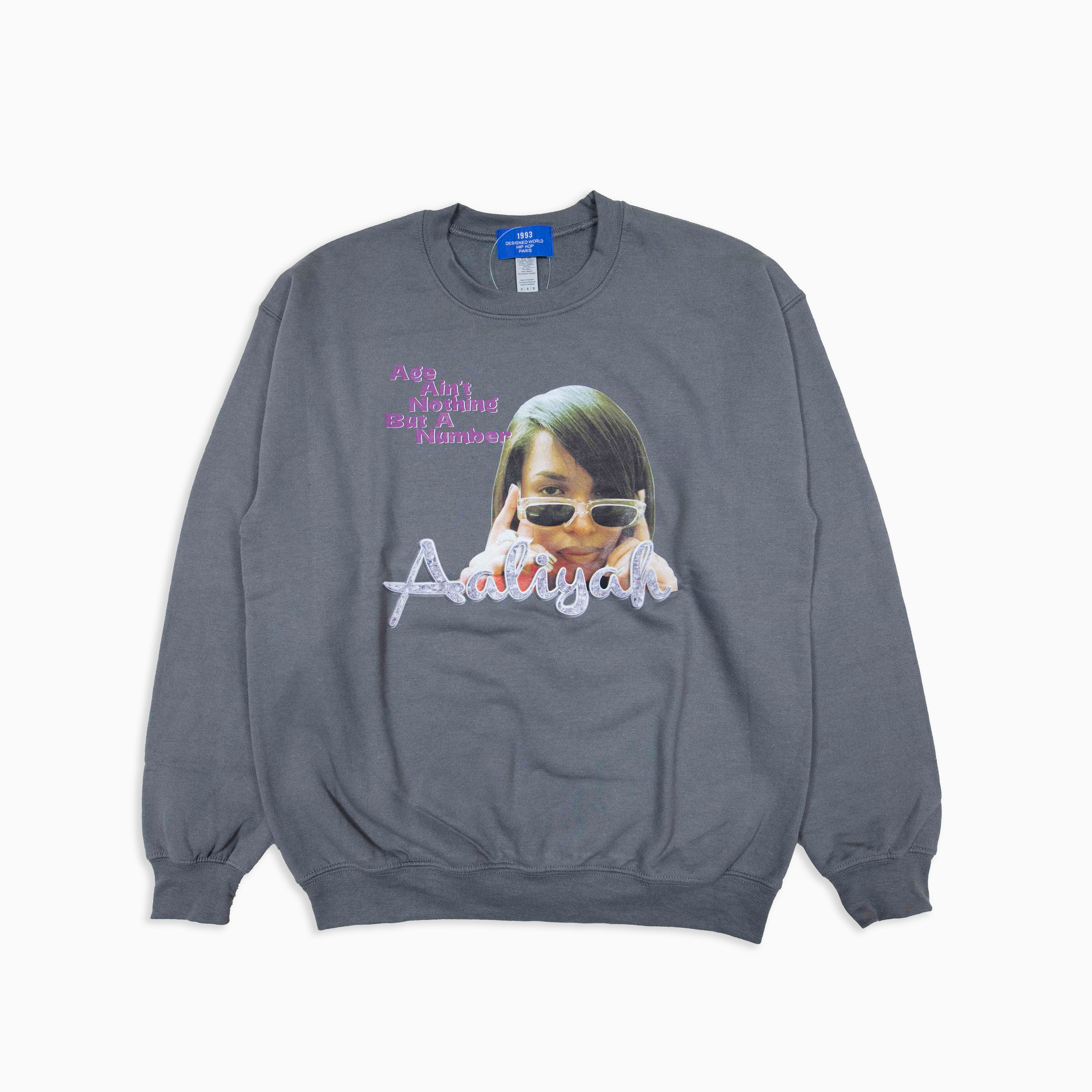 1993 DESIGNED WORLD HIPHOP [ aaliyah ] CREW NECK