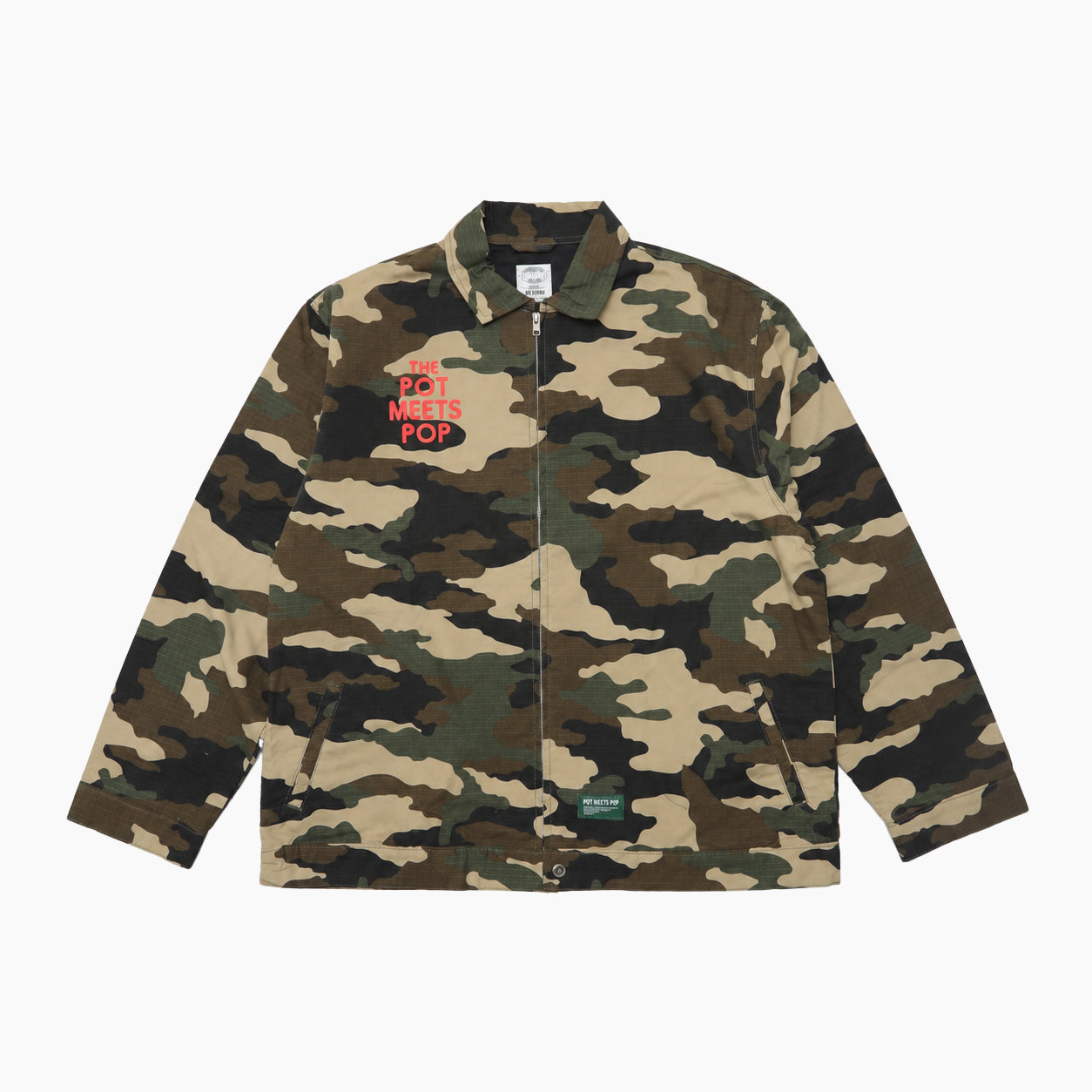 POT MEETS POP HERRER WORK JACKET WOODLAND CAMO