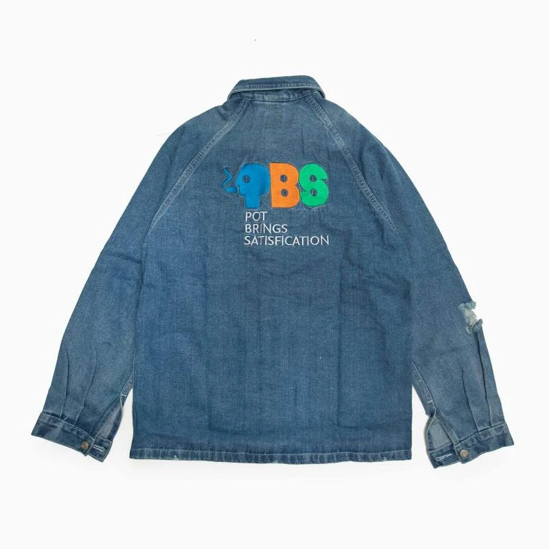 POT MEETS POP CRUTCH CHORE COAT DISTRESSED
