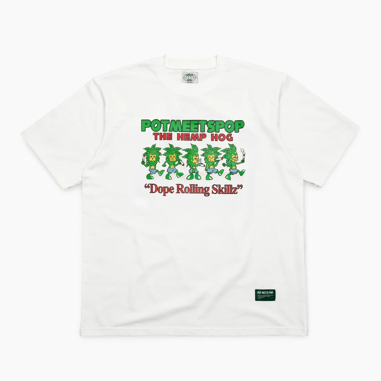 POT MEETS POP THE HEMP HOG TEE WHITE