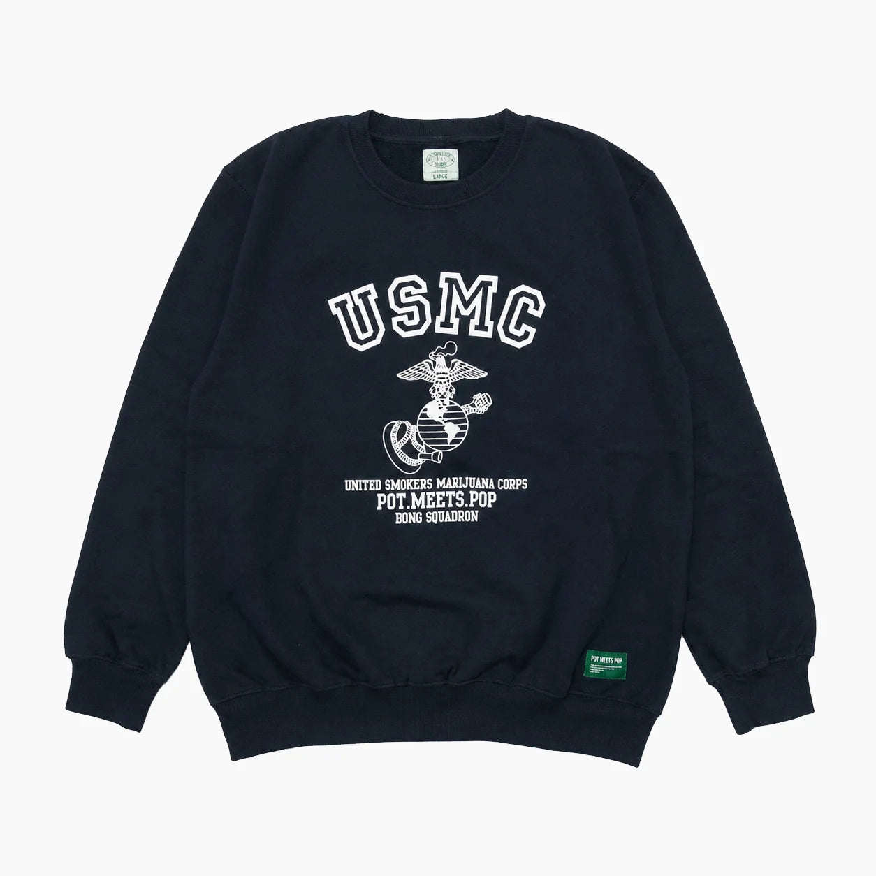 POT MEETS POP USMC CREWNECK NAVY