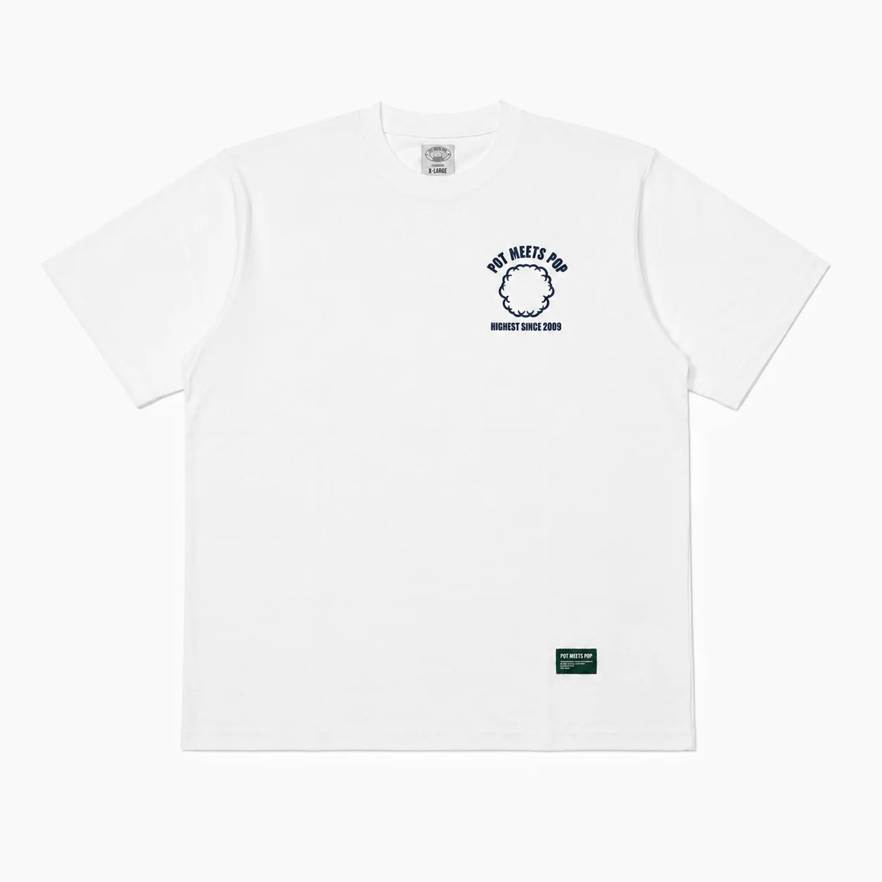 POT MEETS POP SMOKE LOGO TEE WHITE