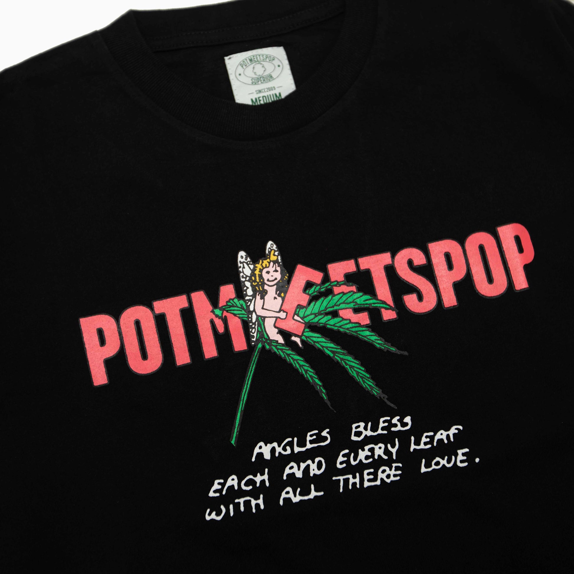 POT MEETS POP LEAF LOGO TEE