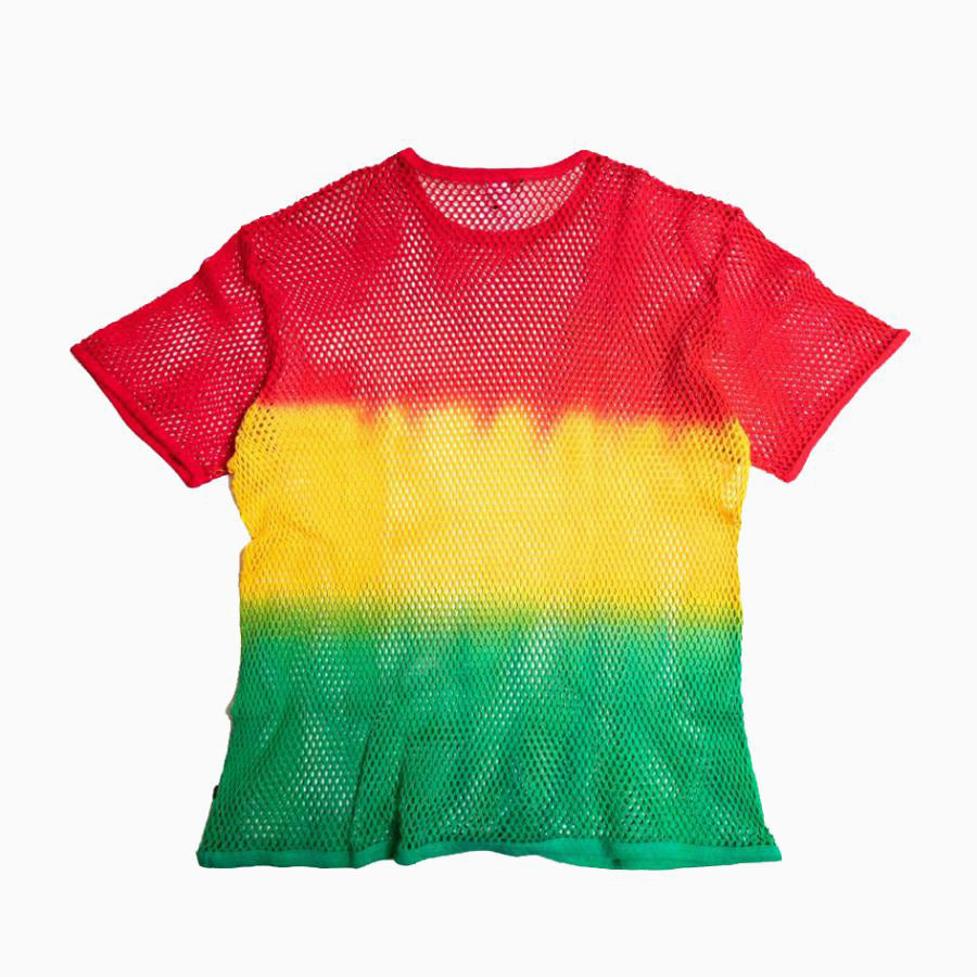 Marina T Border ExSPC. TieDye Red,Gold &amp; Green