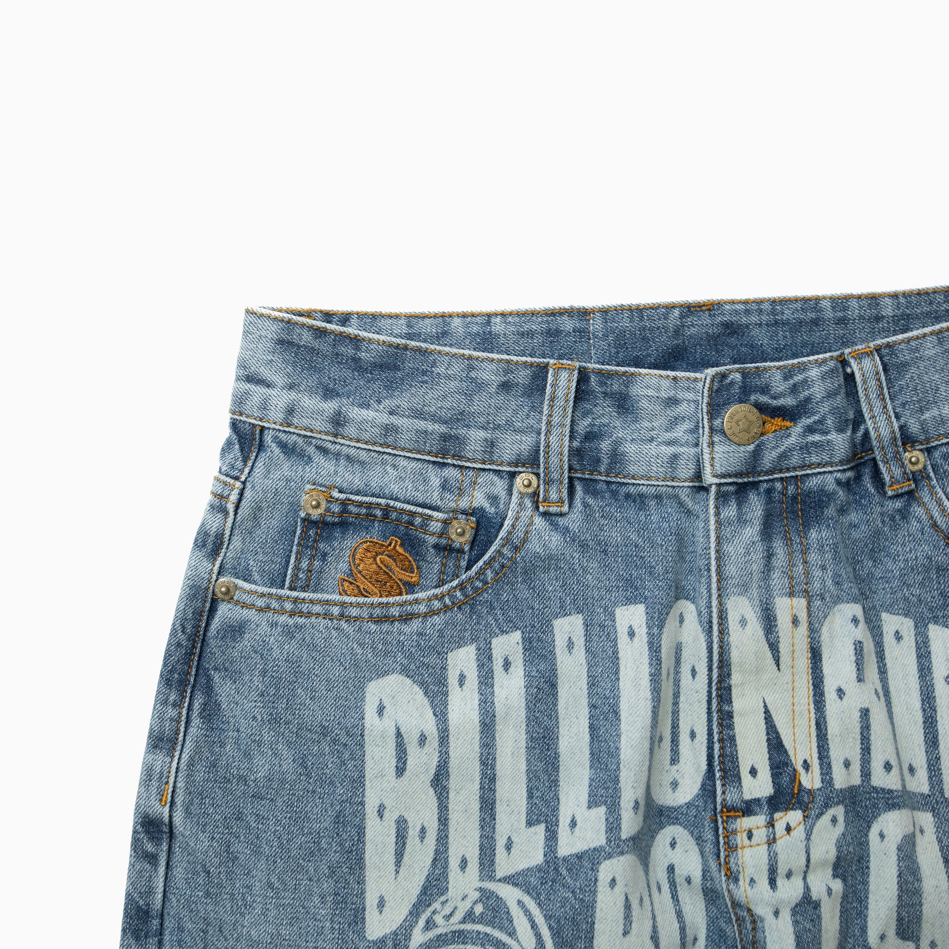 Billionaire boys club EU FADED ARCH LOGO LS DENIM PANTS