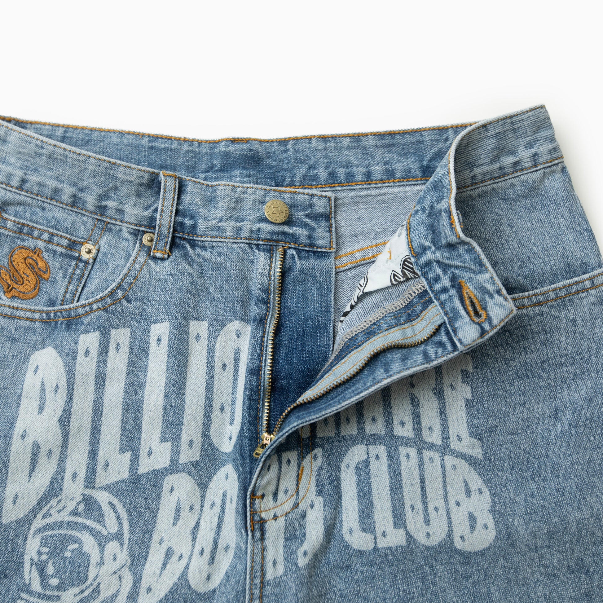 Billionaire boys club EU FADED ARCH LOGO LS DENIM SHORTS