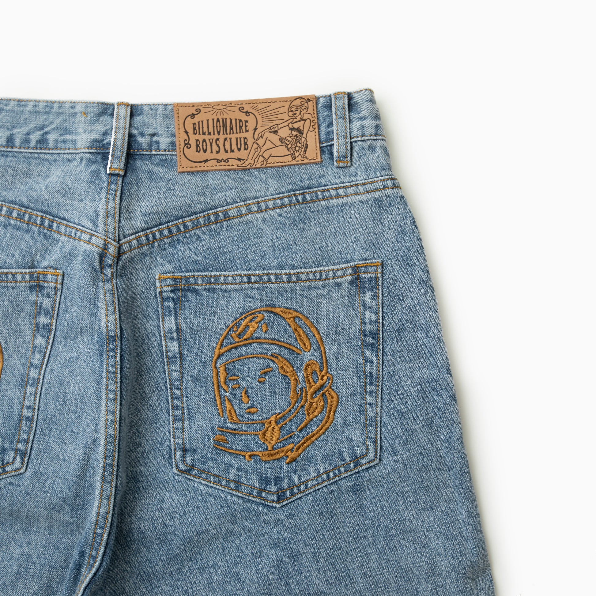 Billionaire boys club EU FADED ARCH LOGO LS DENIM SHORTS