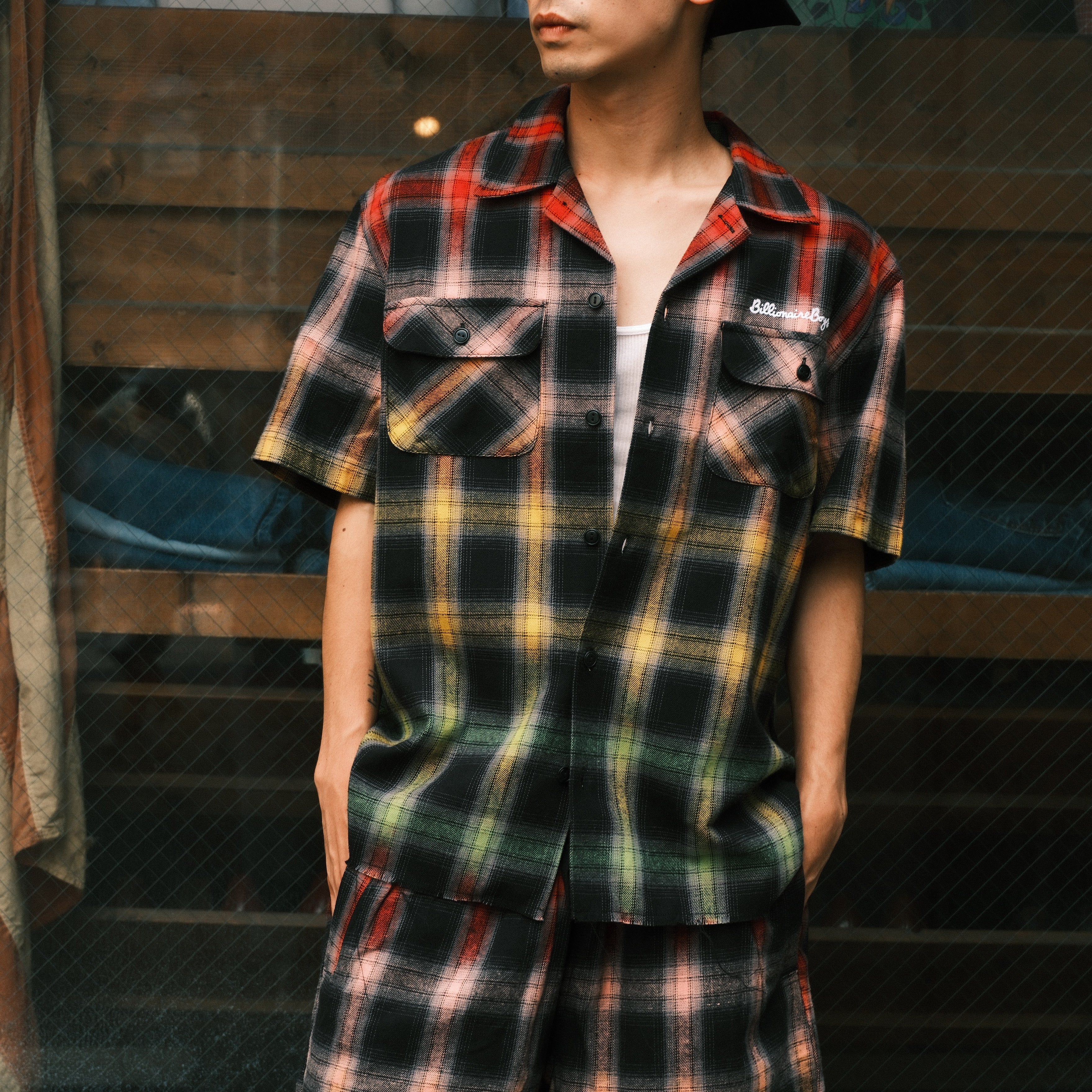 Billionaire Boys Club BB RAVE CROPPED RAW HEM CAMP COLLAR SHIRT