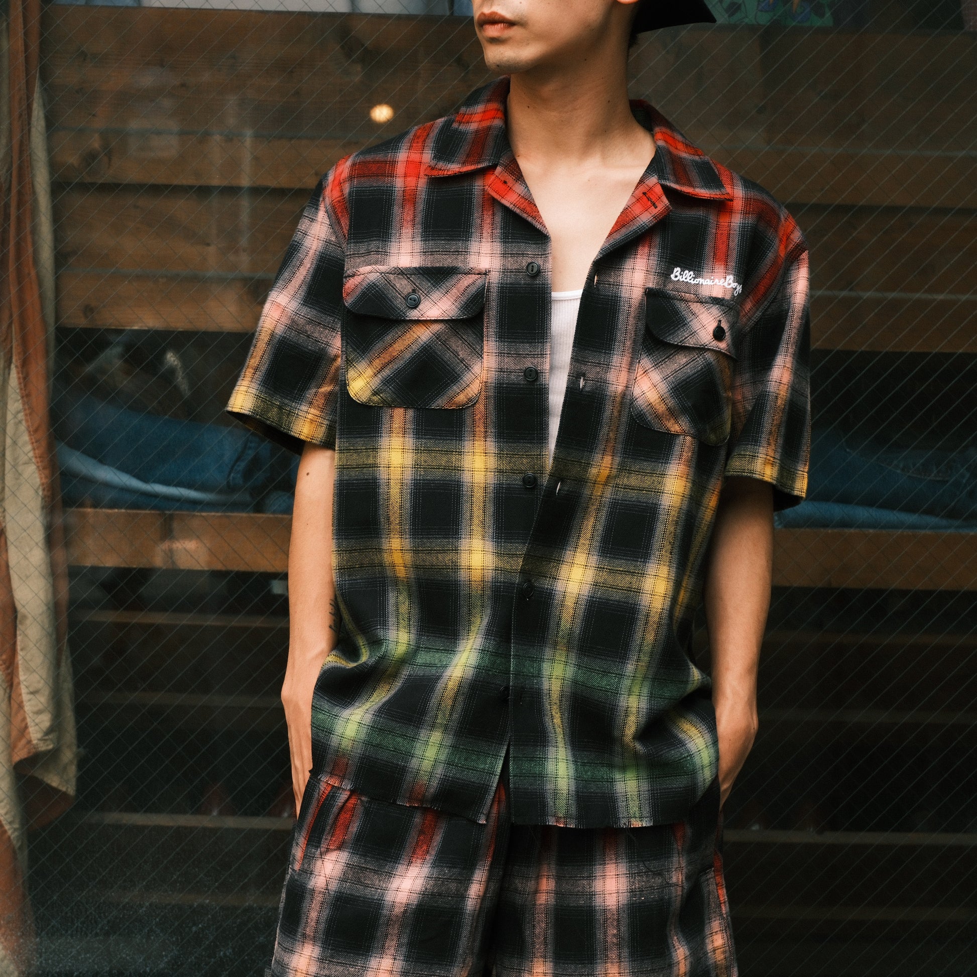 Billionaire Boys Club BB RAVE CROPPED RAW HEM CAMP COLLAR SHIRT