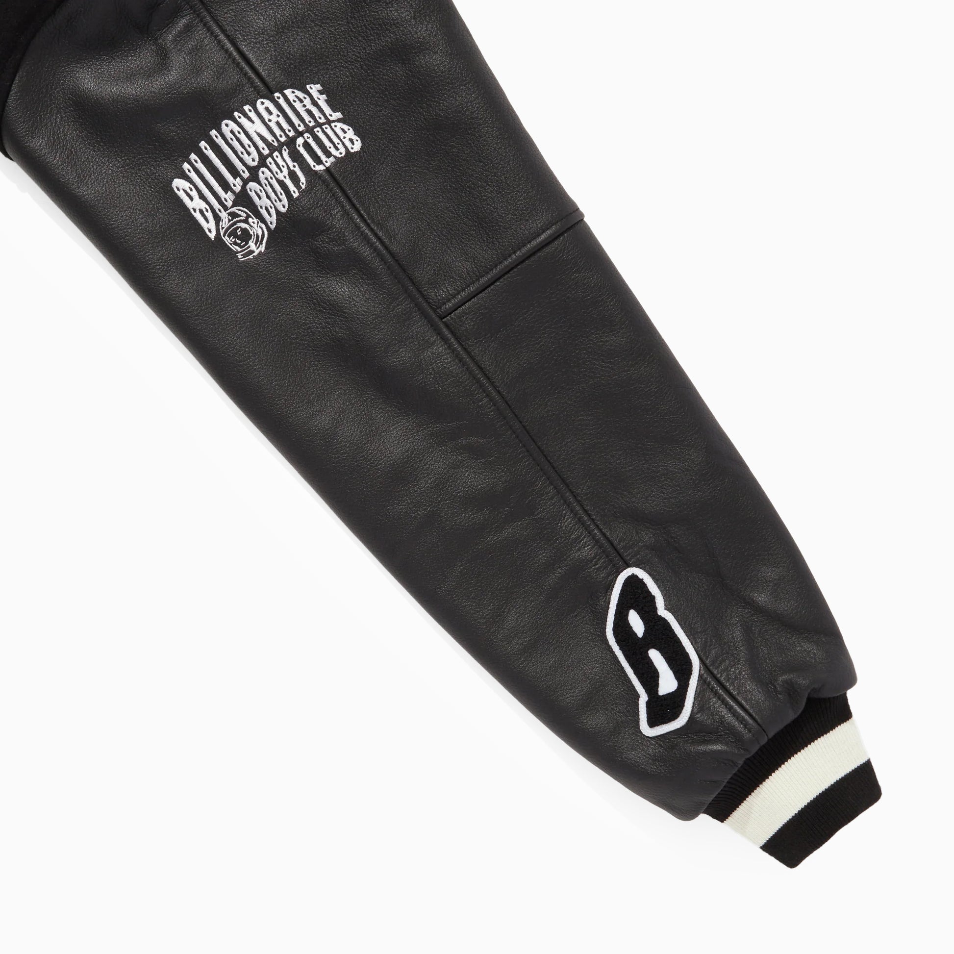 BILLIONIRE BOYS CLUB x MANASTASH LEATHER SLEEVE VARSITY JACKET