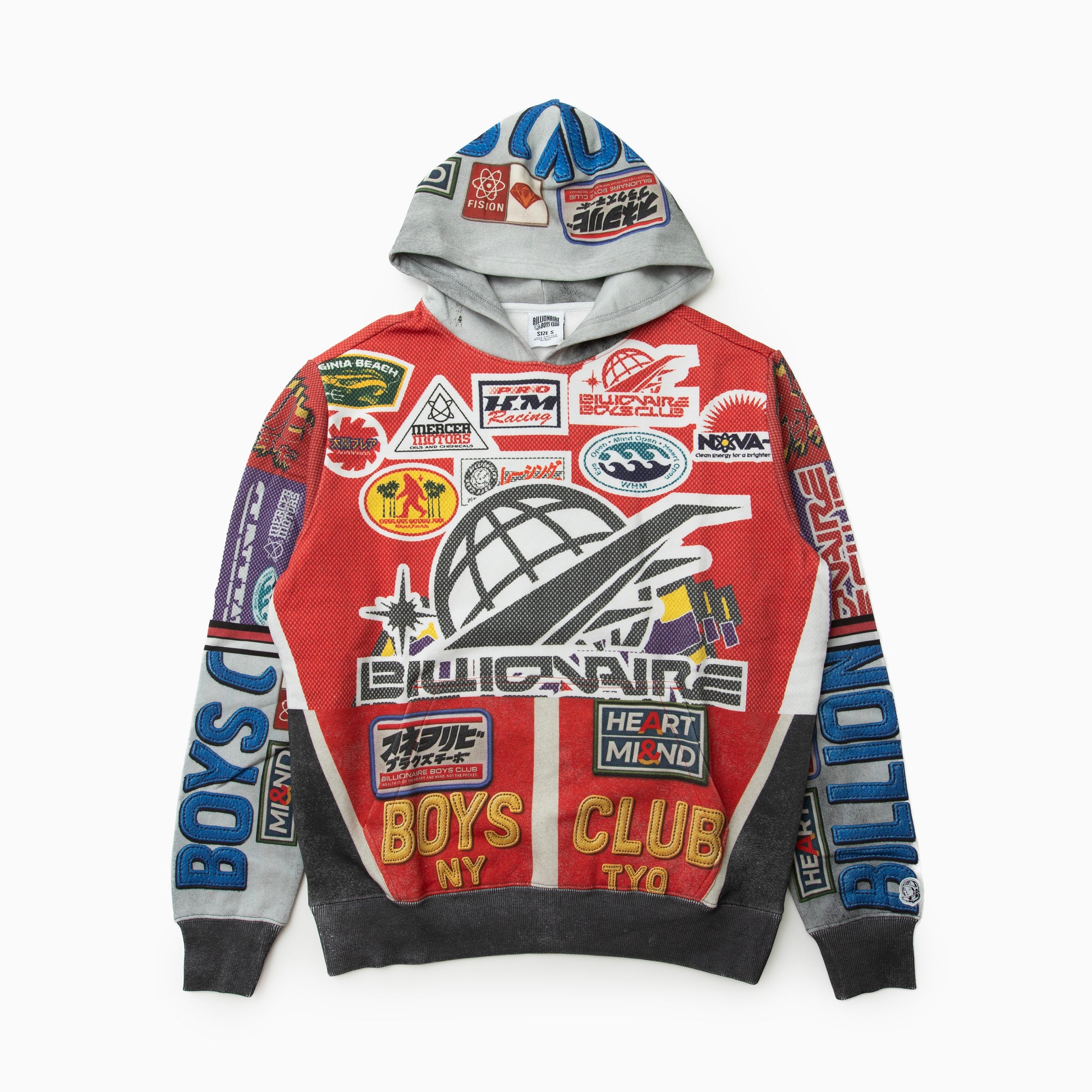 Billionaire boys club BB OUTSIDE TEXTURE MOTO PRINT HYBRID HOODIE