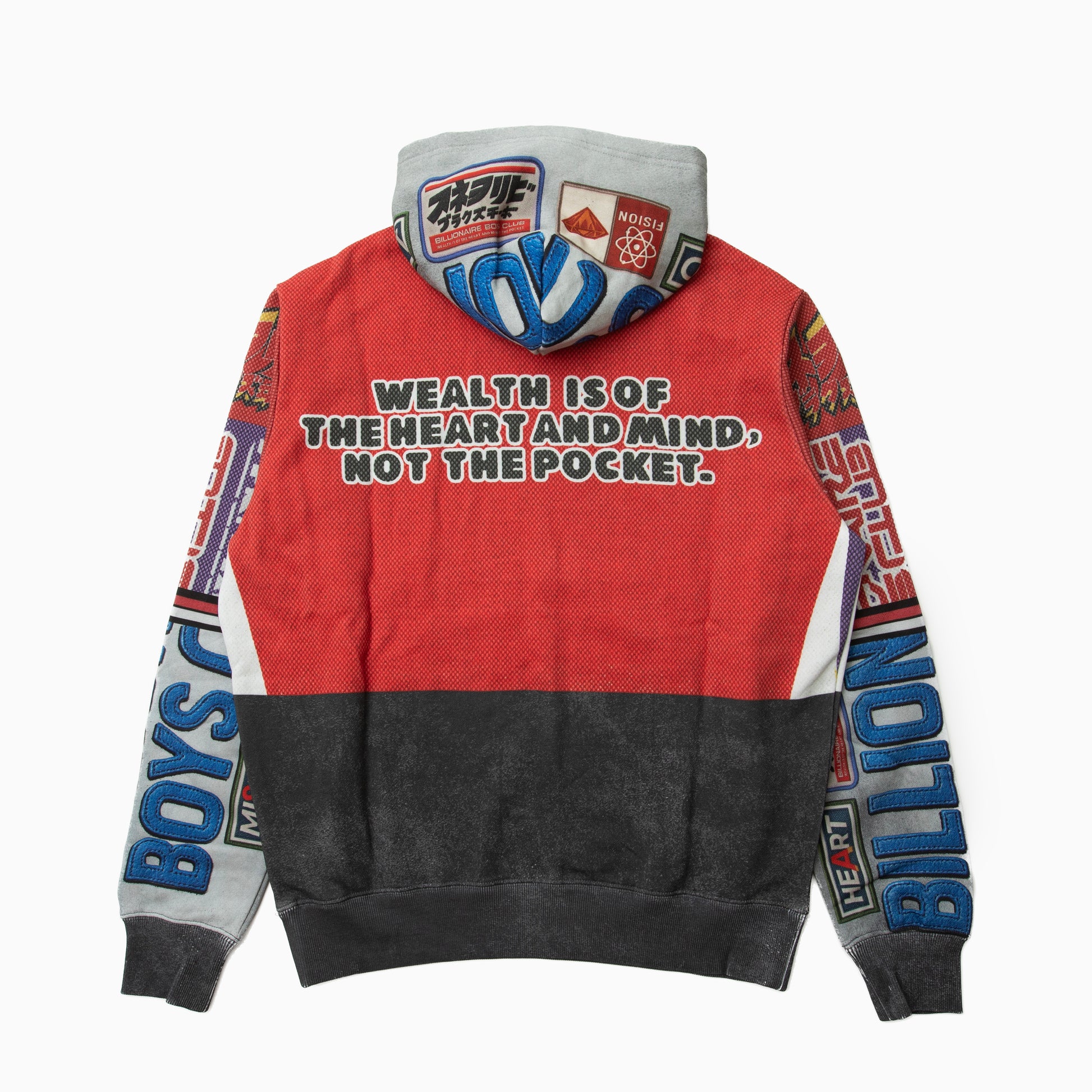 Billionaire boys club BB OUTSIDE TEXTURE MOTO PRINT HYBRID HOODIE