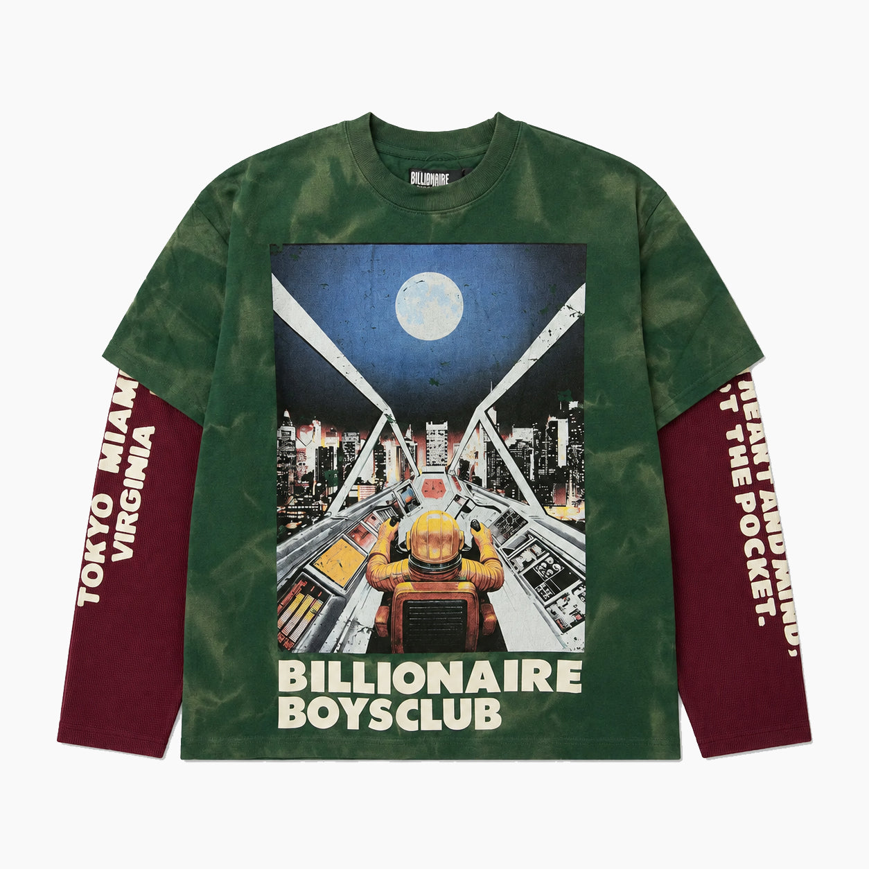 Billionaire Boys Club BB ARRVIVAL HEAVY WASHED DOUBLE SLEEVE T-SHIRT