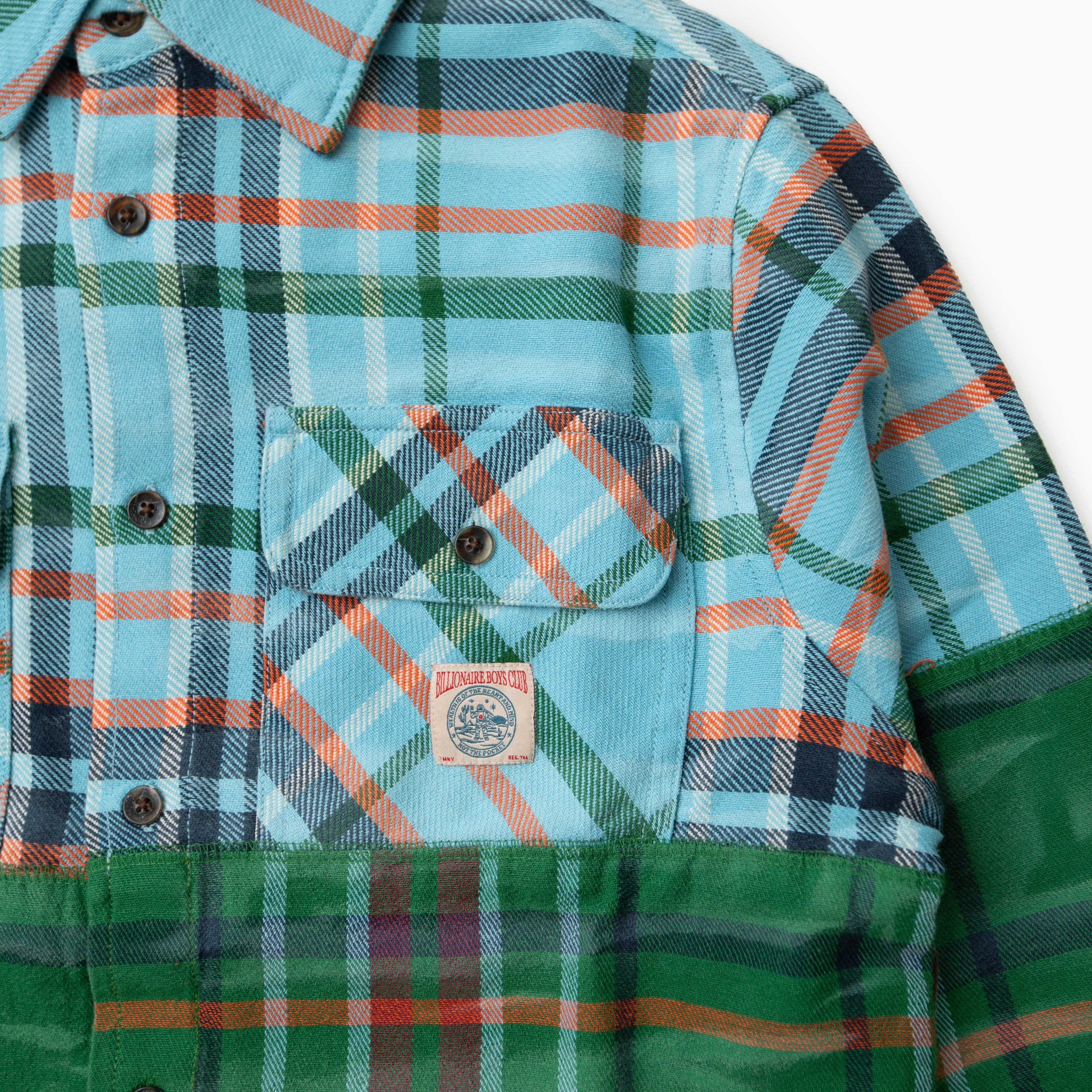 Billionaire boys club CURVE JACQUARD WASHED PLAID SHIRT