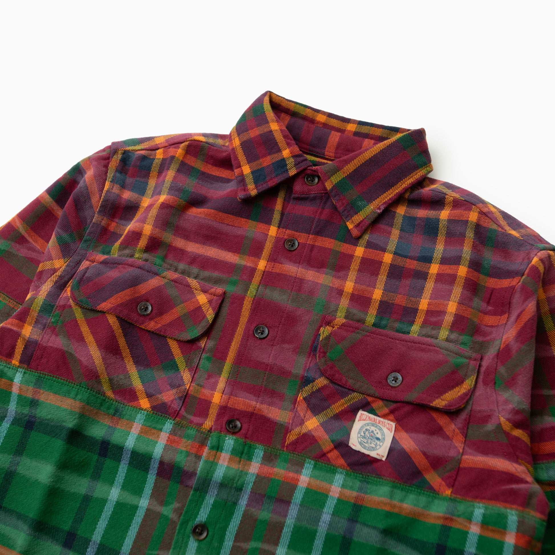 Billionaire boys club CURVE JACQUARD WASHED PLAID SHIRT
