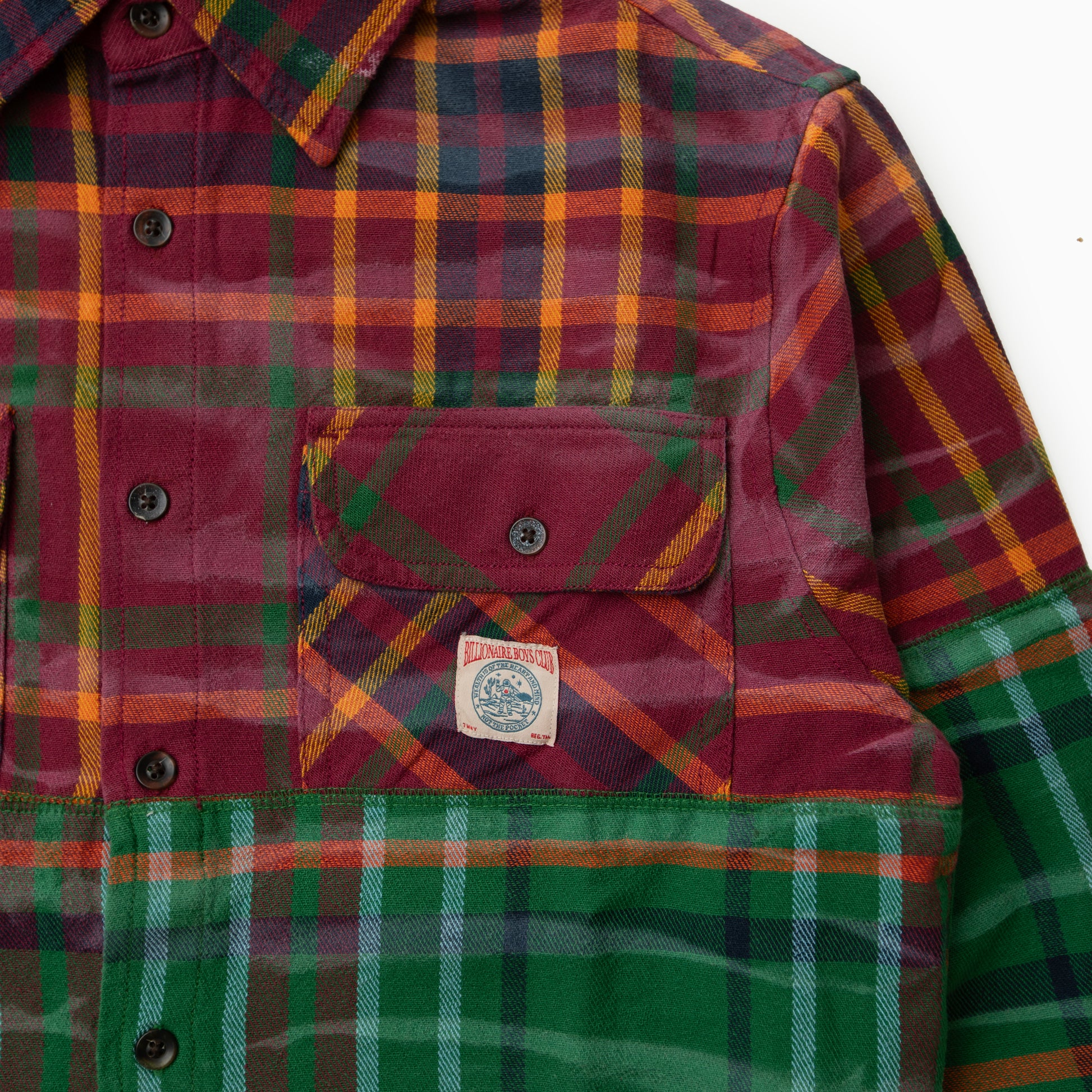 Billionaire boys club CURVE JACQUARD WASHED PLAID SHIRT