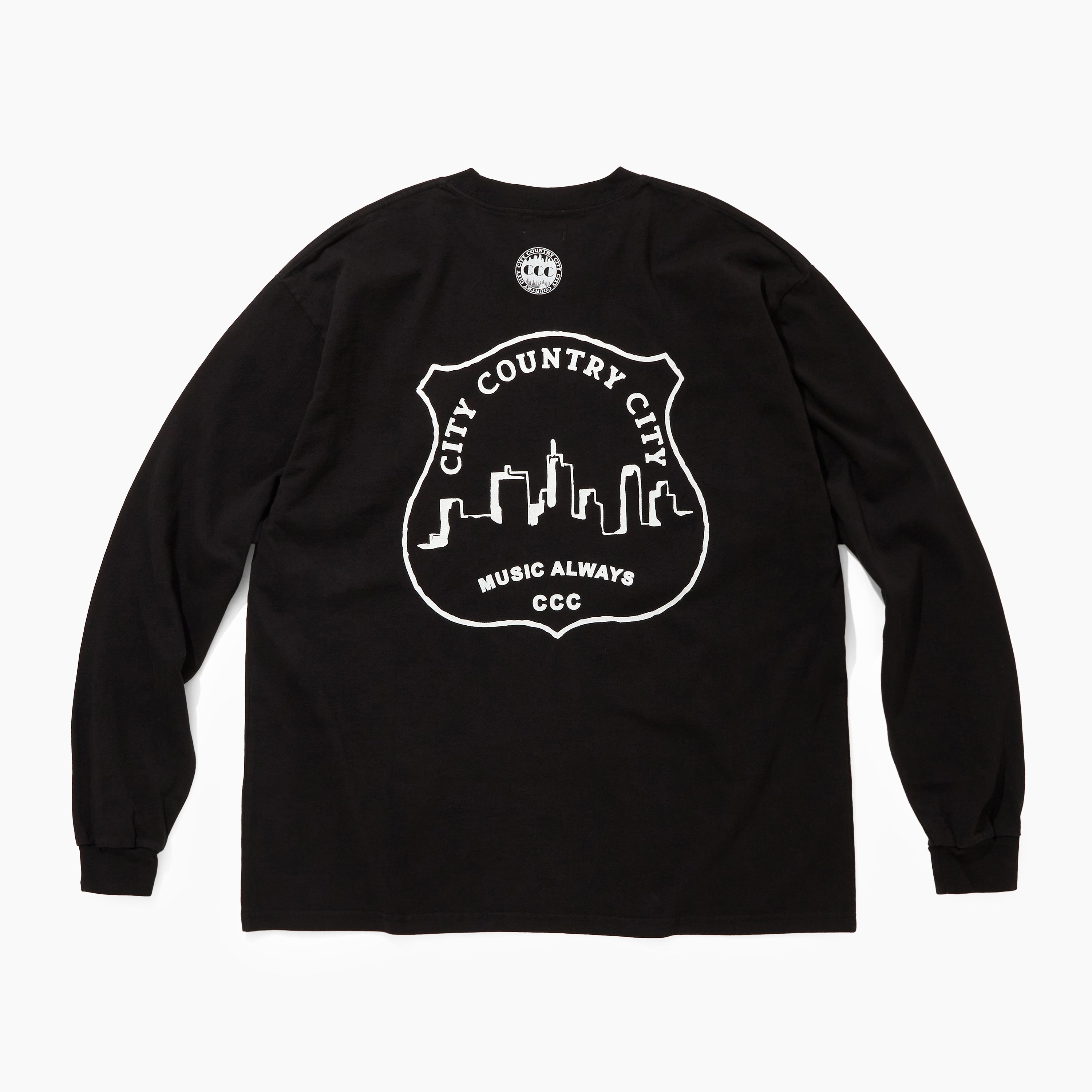 CITY COUNTRY CITY GARMENT DYE COTTON L/S T-SHIRT_MUSIC ALWAYS