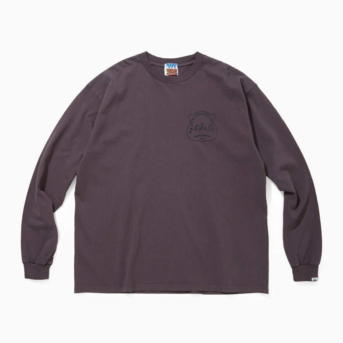 CITY COUNTRY CITY GARMENT DYE COTTON L/S T-SHIRT_MUSIC ALWAYS