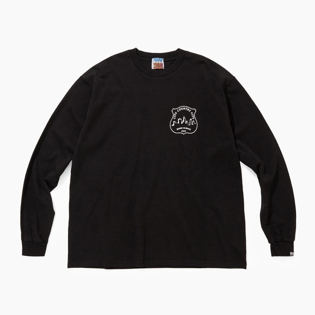 CITY COUNTRY CITY GARMENT DYE COTTON L/S T-SHIRT_MUSIC ALWAYS