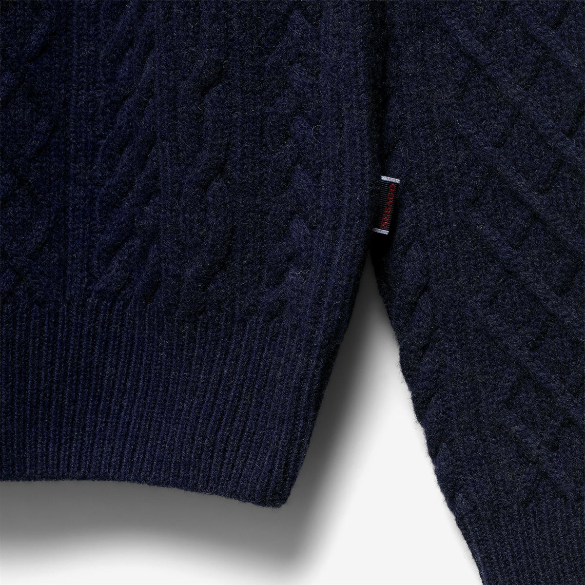 SEBAGO Blue Unisex Wool Cable Knit Sweater