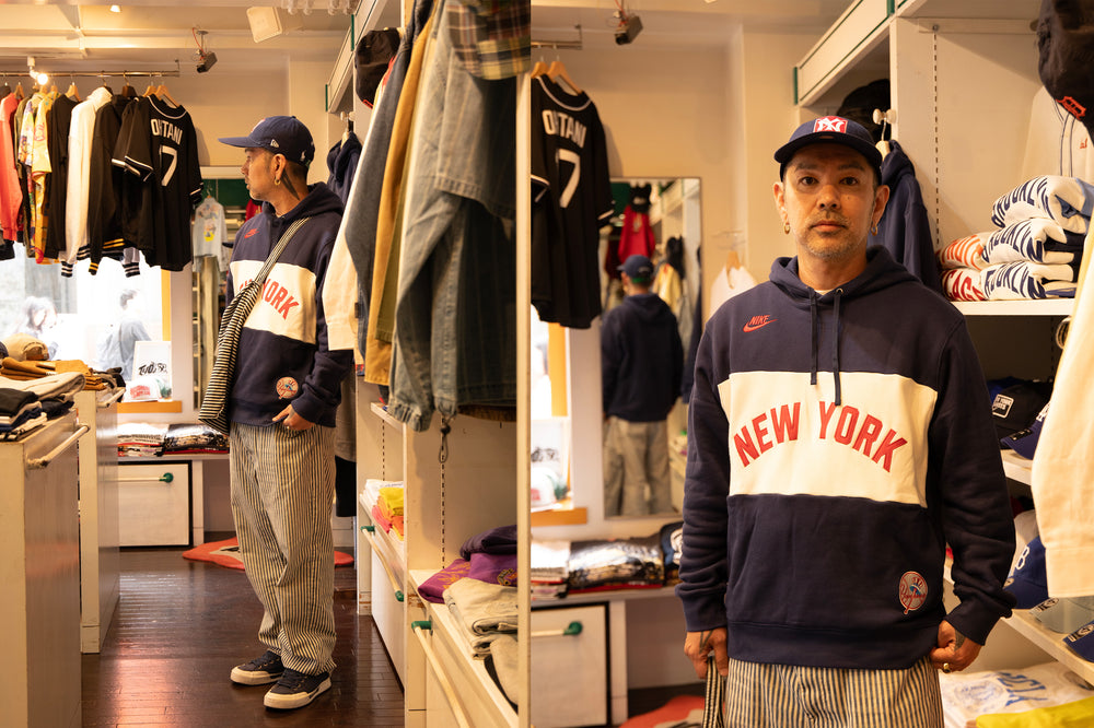 Nike MLB Cooperstown Legacy Colorblock French Terry Hoodie New York 040E-0H6Y-N27-GWA style image