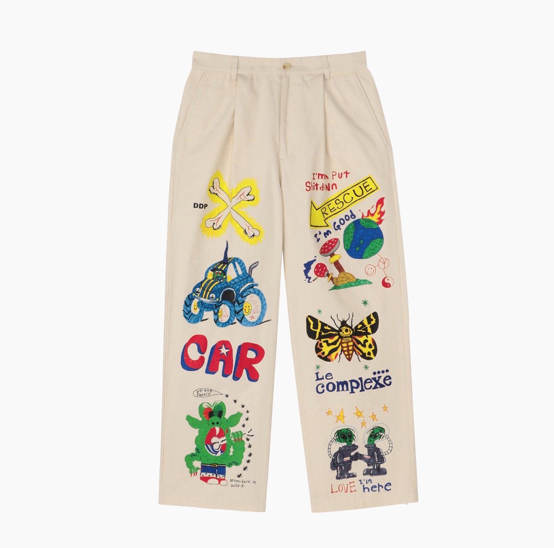 DDP×TOMASON ART PRINT WIDE PANTS