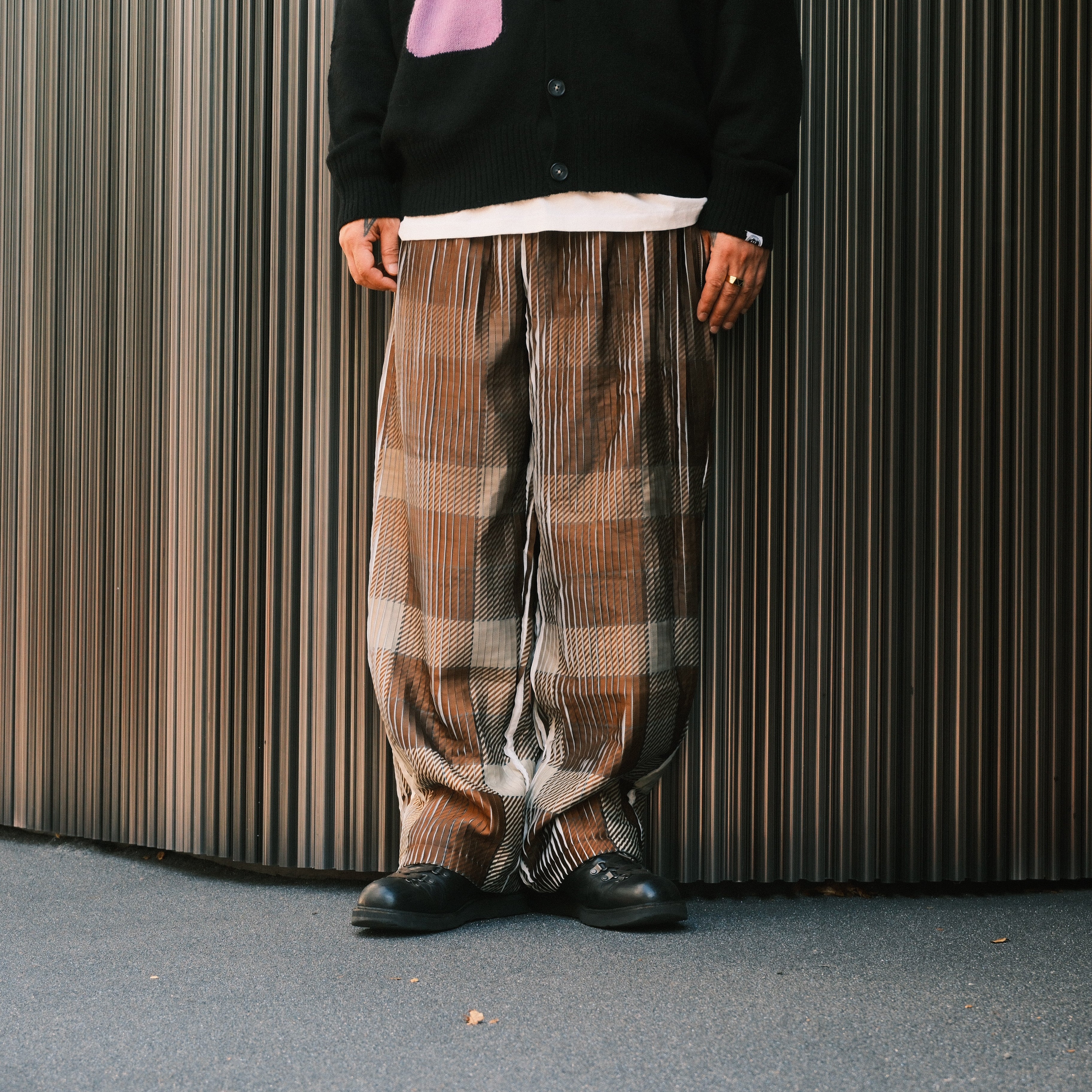PIEUX Check lenticular pants