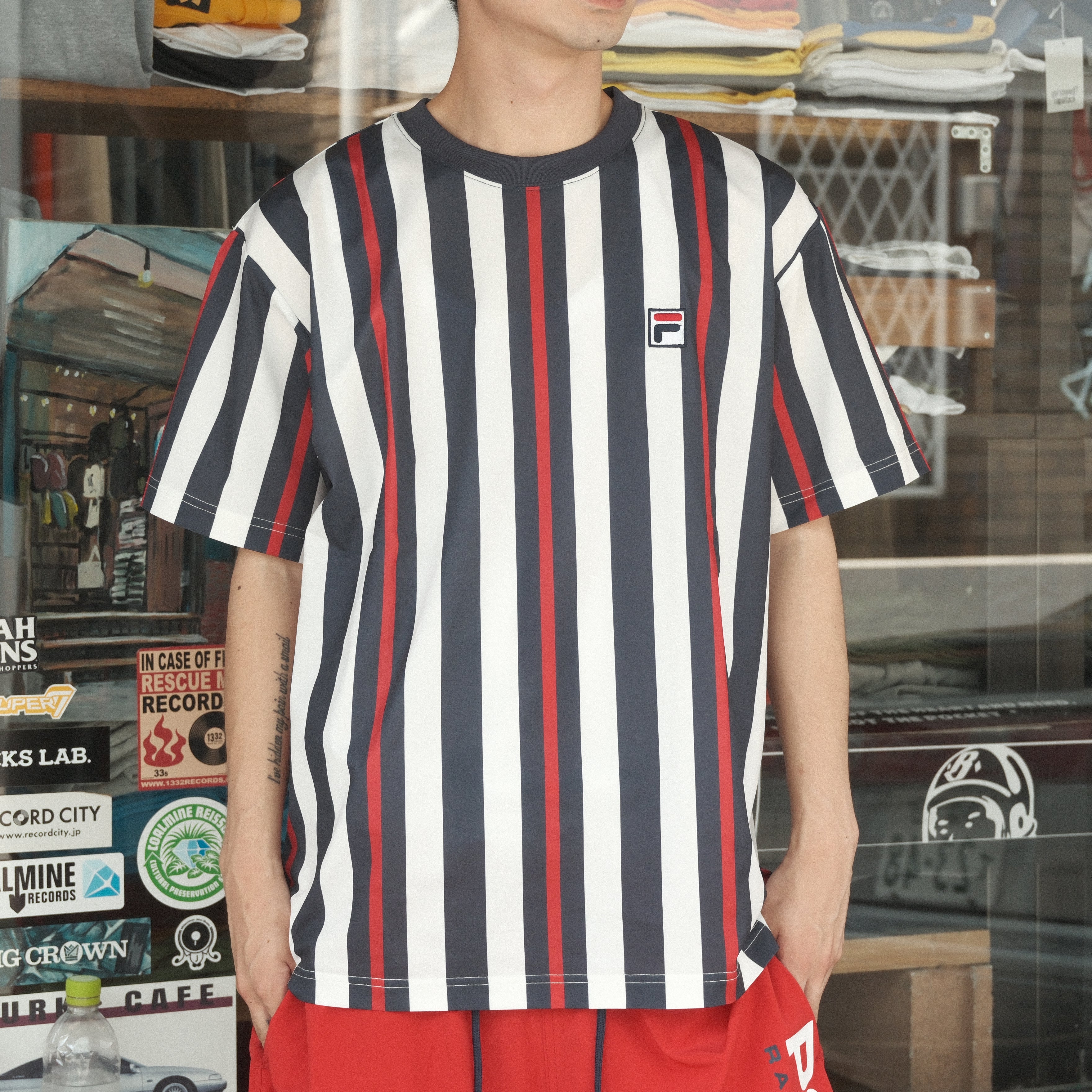 FILA HERITAGE レトロストライプTシャツ