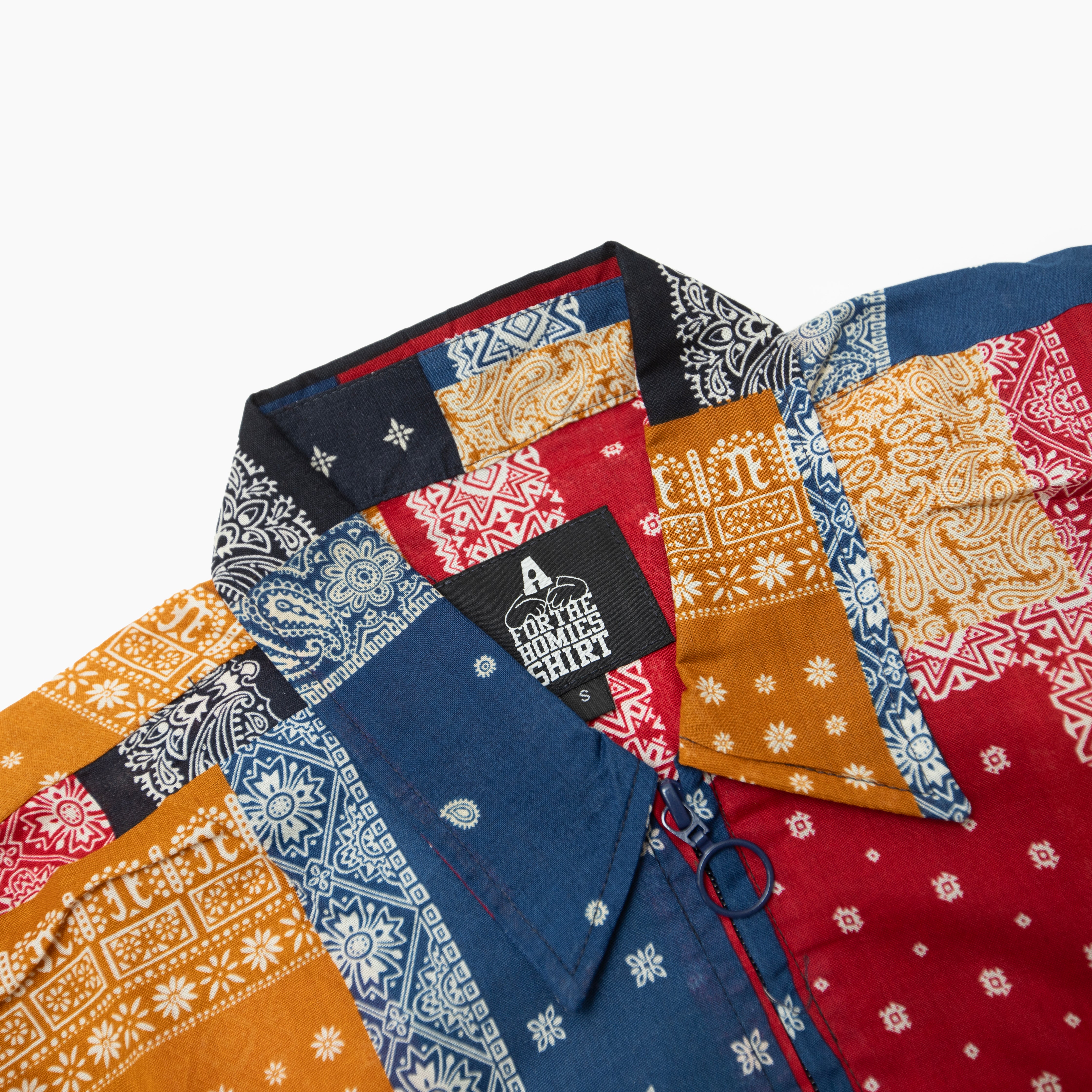 FOR THE HOMIES BANDANA ZIP shirt｜日本製バンダナ柄ジップ長袖シャツ