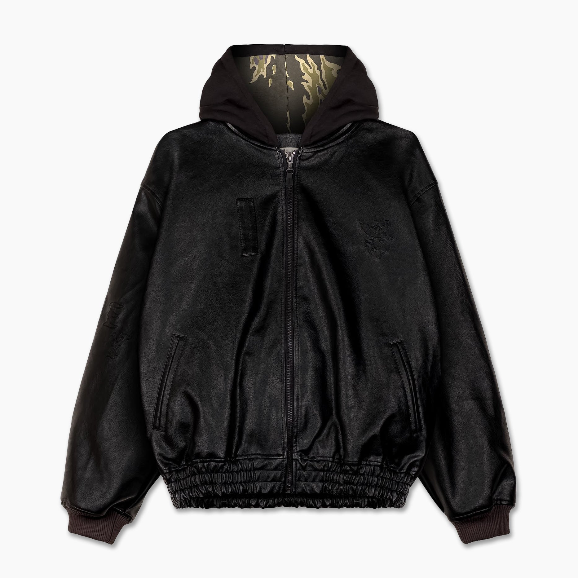 GRIMEY ODD CUTLASS HOODED PU LEATHER JACKET