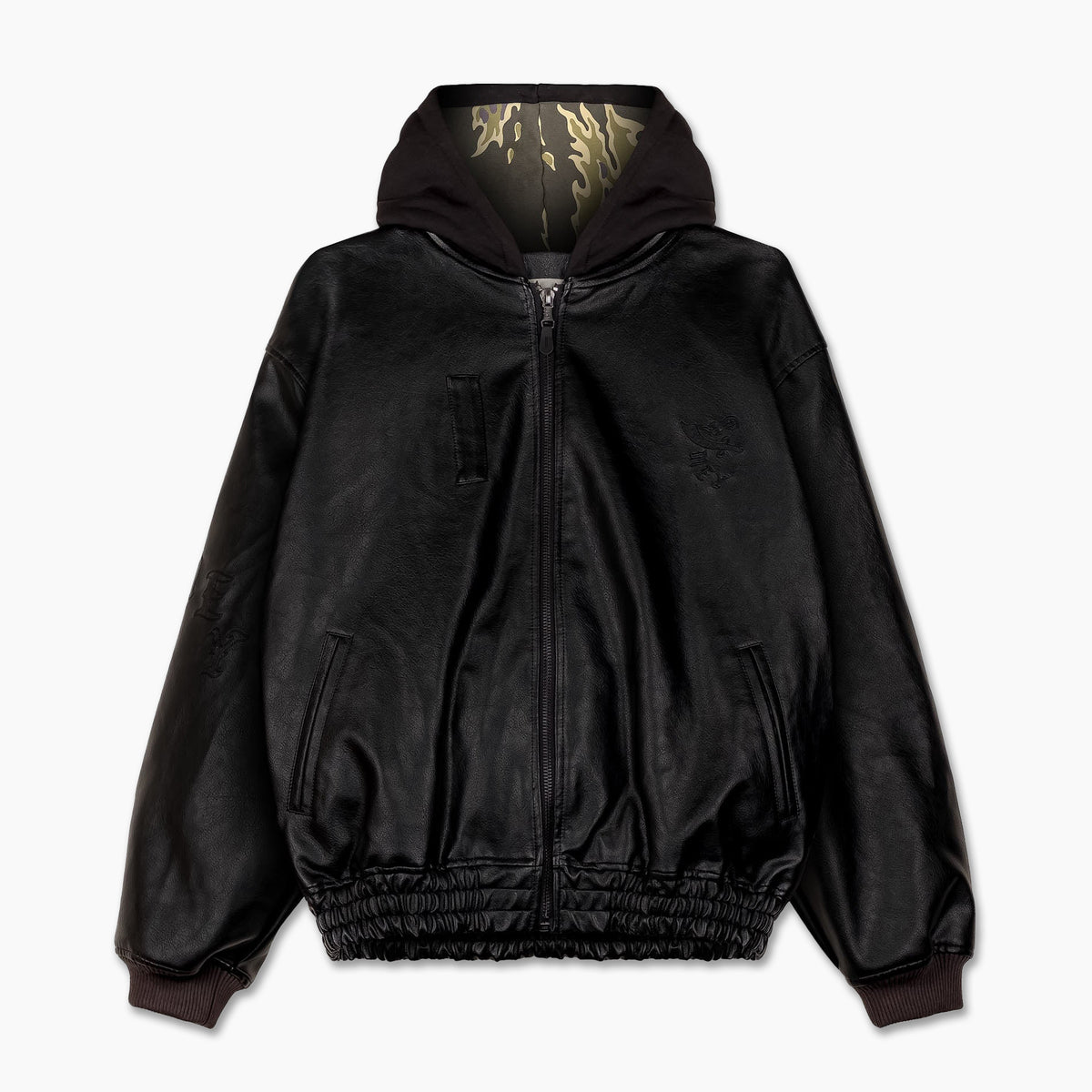 GRIMEY ODD CUTLASS HOODED PU LEATHER JACKET