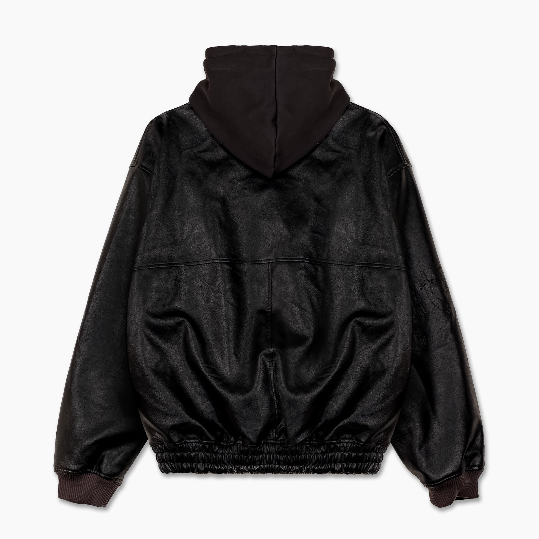 GRIMEY ODD CUTLASS HOODED PU LEATHER JACKET