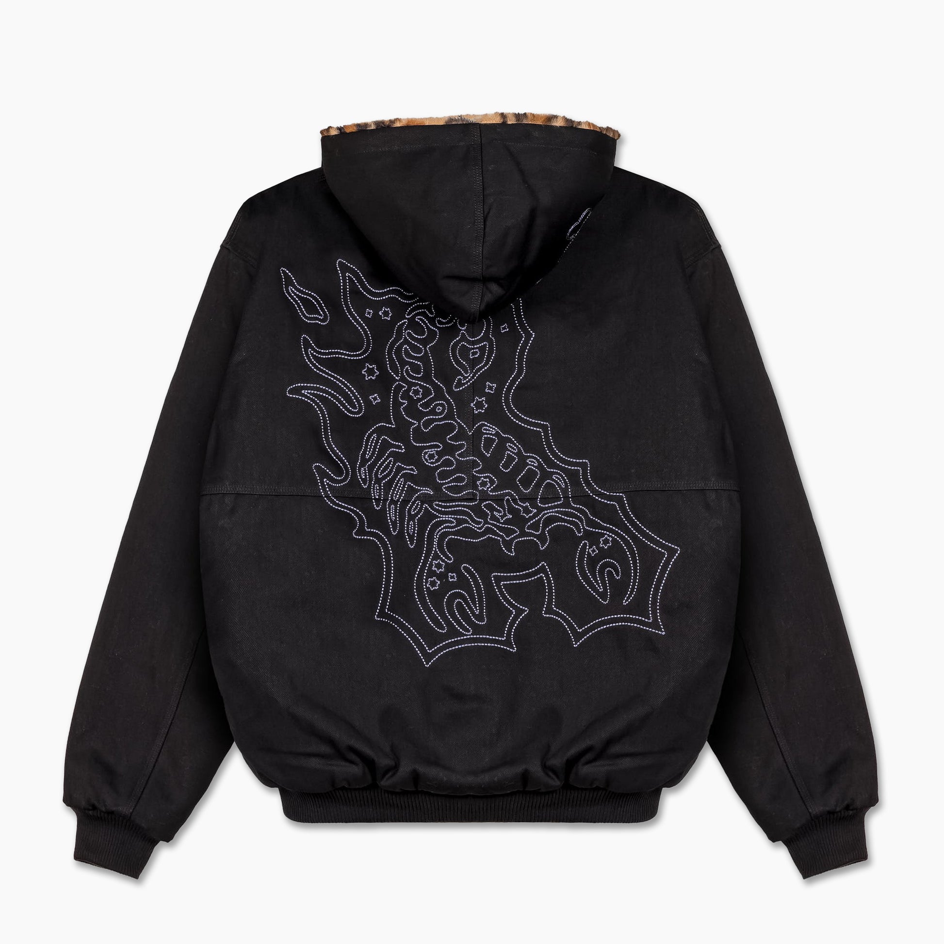 GRIMEY THE PROPS REVERSIBLE LEOPARD HOODED JACKET