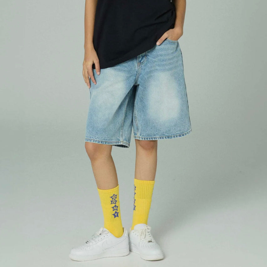 GRIMEY STARDUST BAGGY DENIM SHORTS