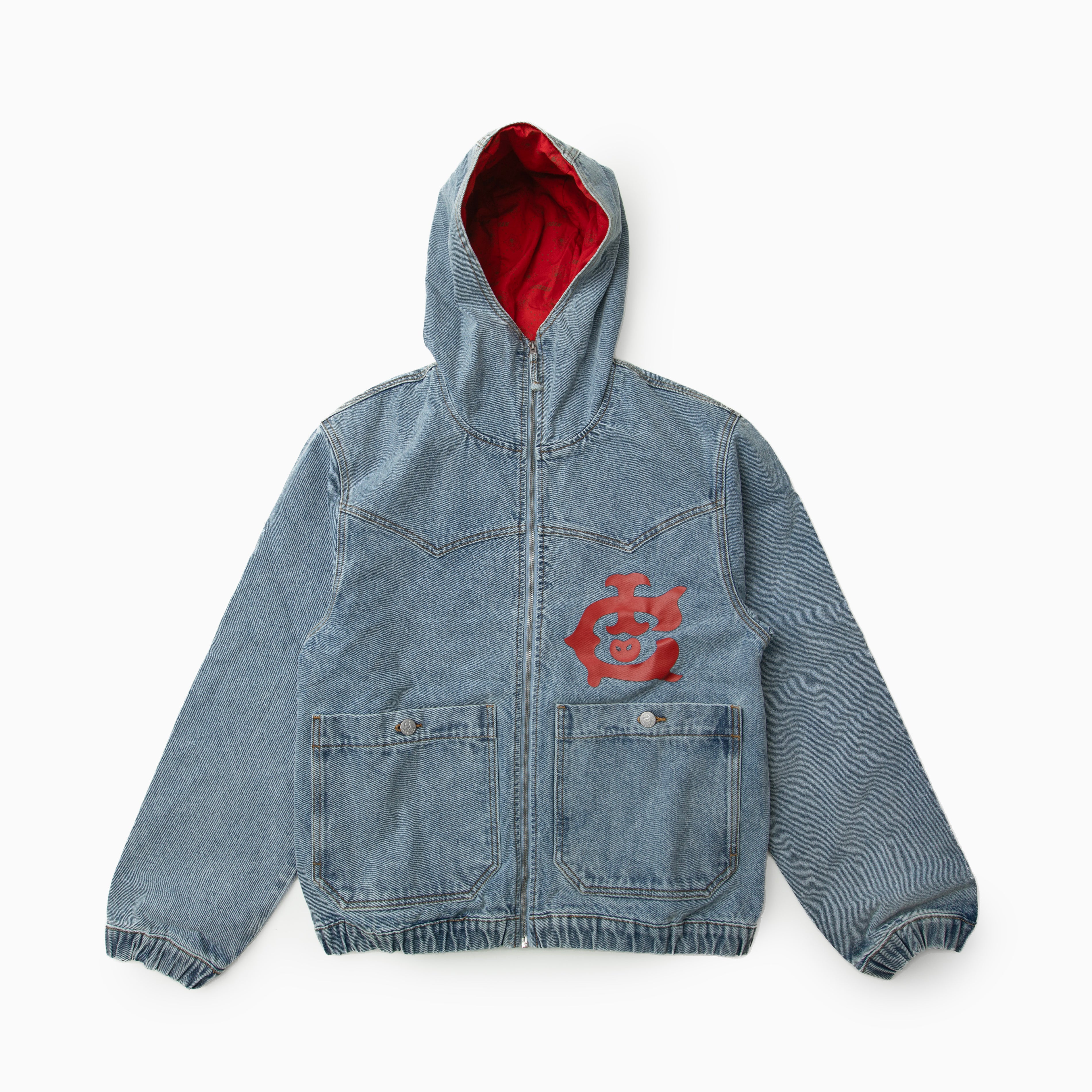 Icecream WESTERN HOODED ZIP THROUGH DENIM JACKET