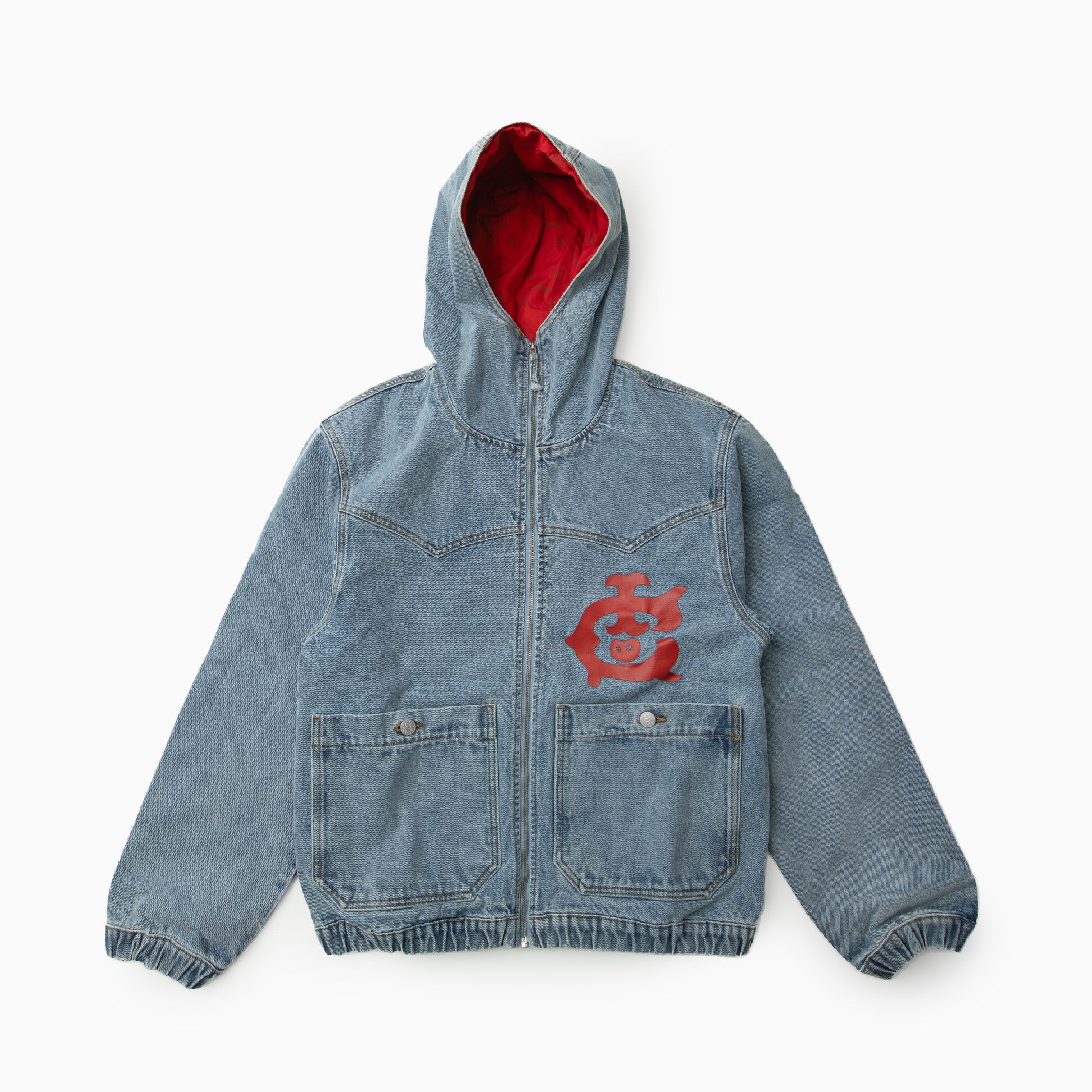 Icecream WESTERN HOODED ZIP THROUGH DENIM JACKET