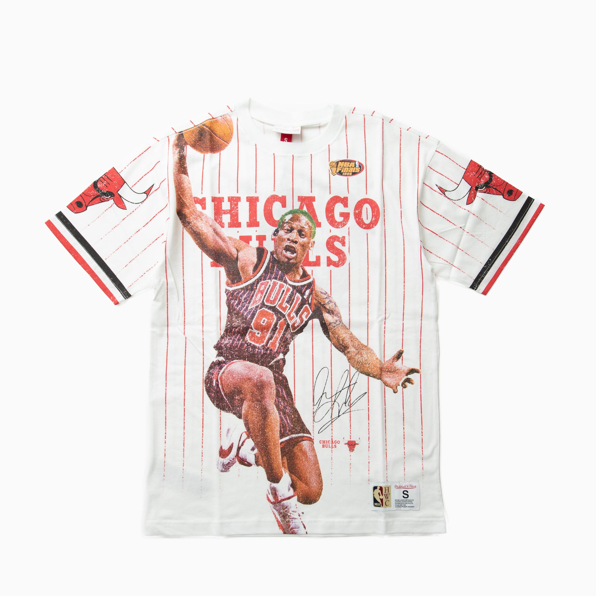 Mitchell and ness NBA PLAYMAKER PLAYER SS TEE VINTAGE LOGO BULLS DENNIS RODMAN