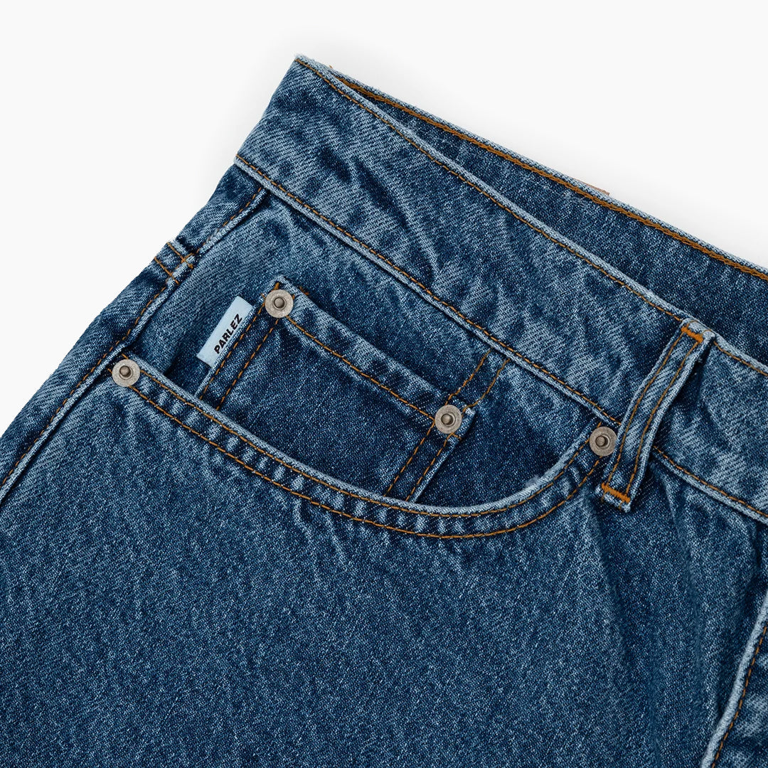 Parlez clothing PROSPECT DENIM TROUSER MID ENZYME WASH
