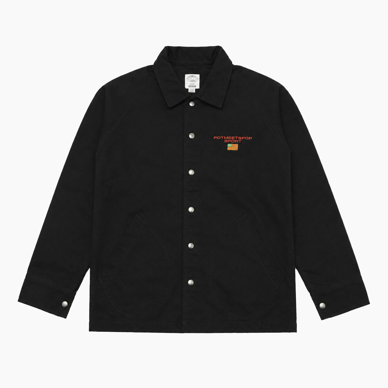 POT MEETS POP KUSH COACH JACKET BLACK