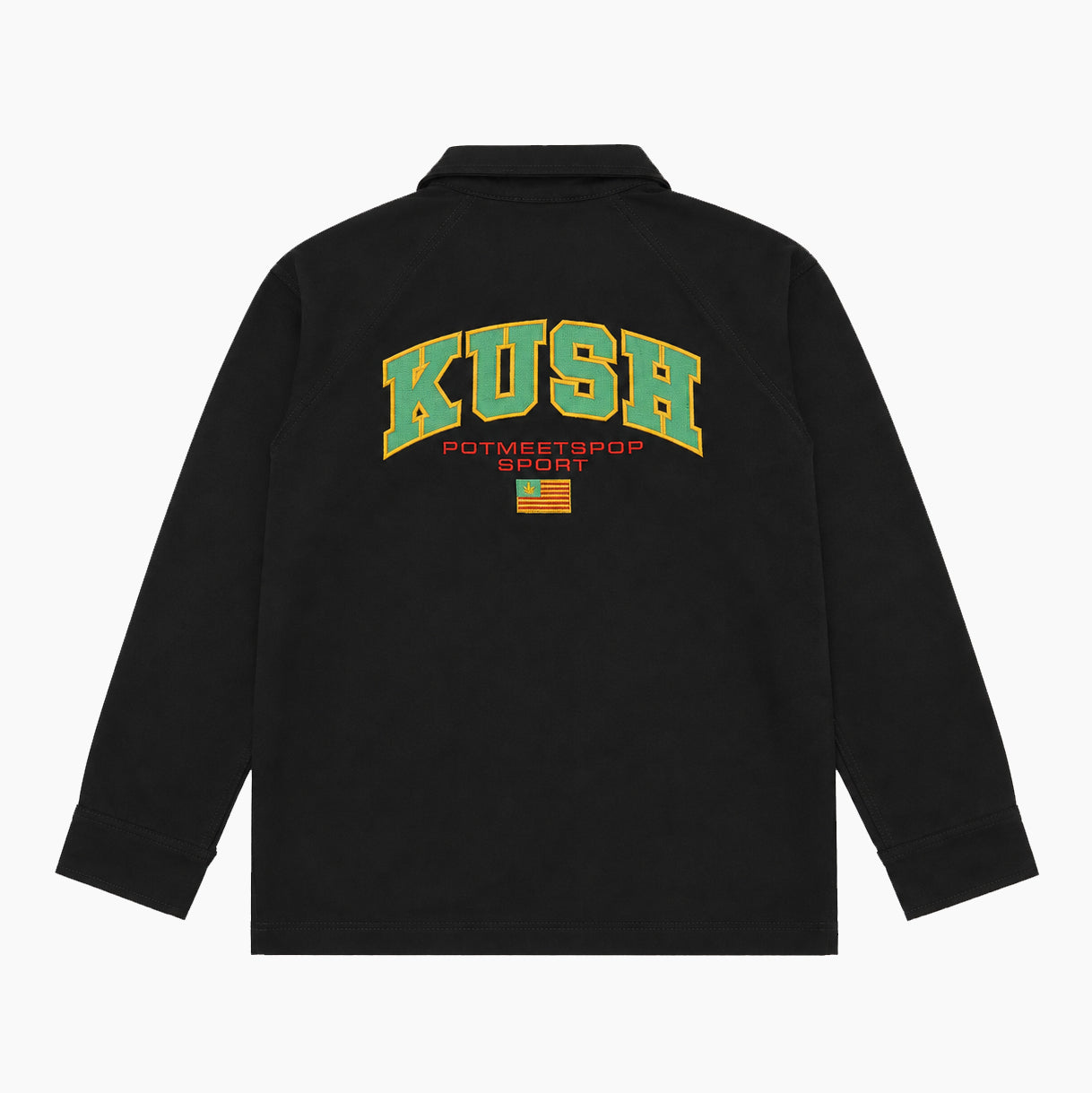 POT MEETS POP KUSH COACH JACKET BLACK