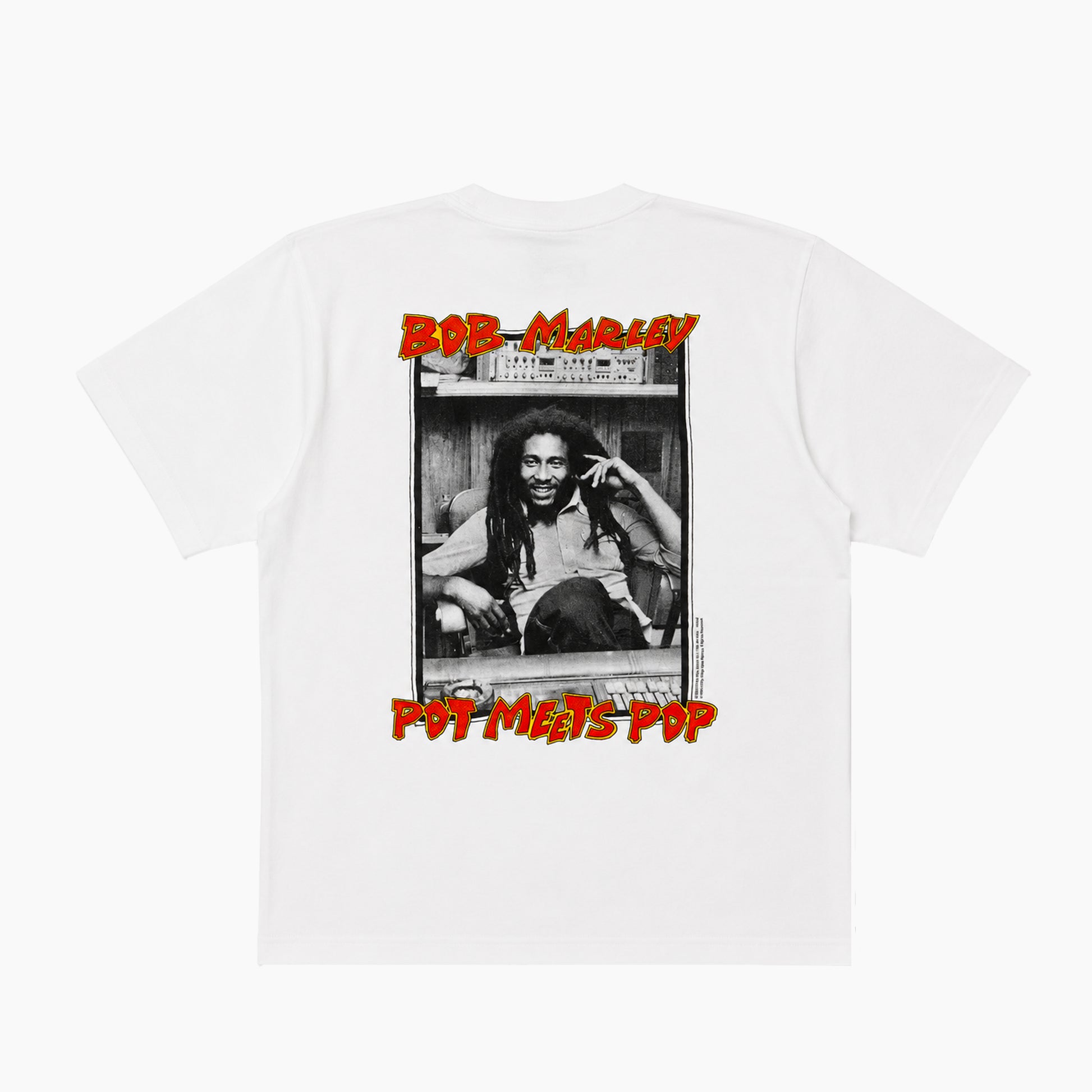 Pot Meets Pop x Bob Marley - Up Rissing Tee White