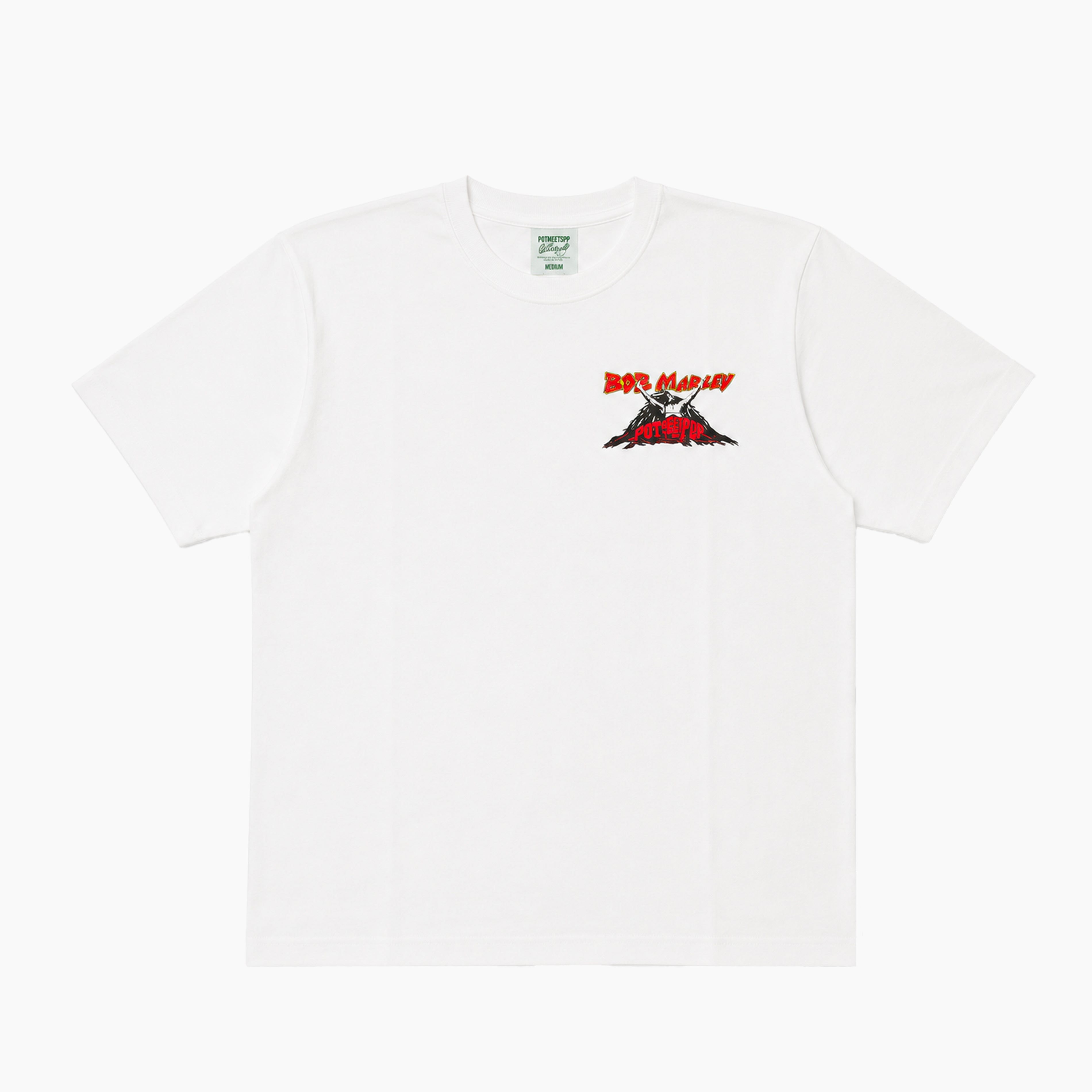 Pot Meets Pop × Bob Marley Up Rissing Tee White ボブ・マーリー フォトプリント 半袖Tシャツ ホワイト