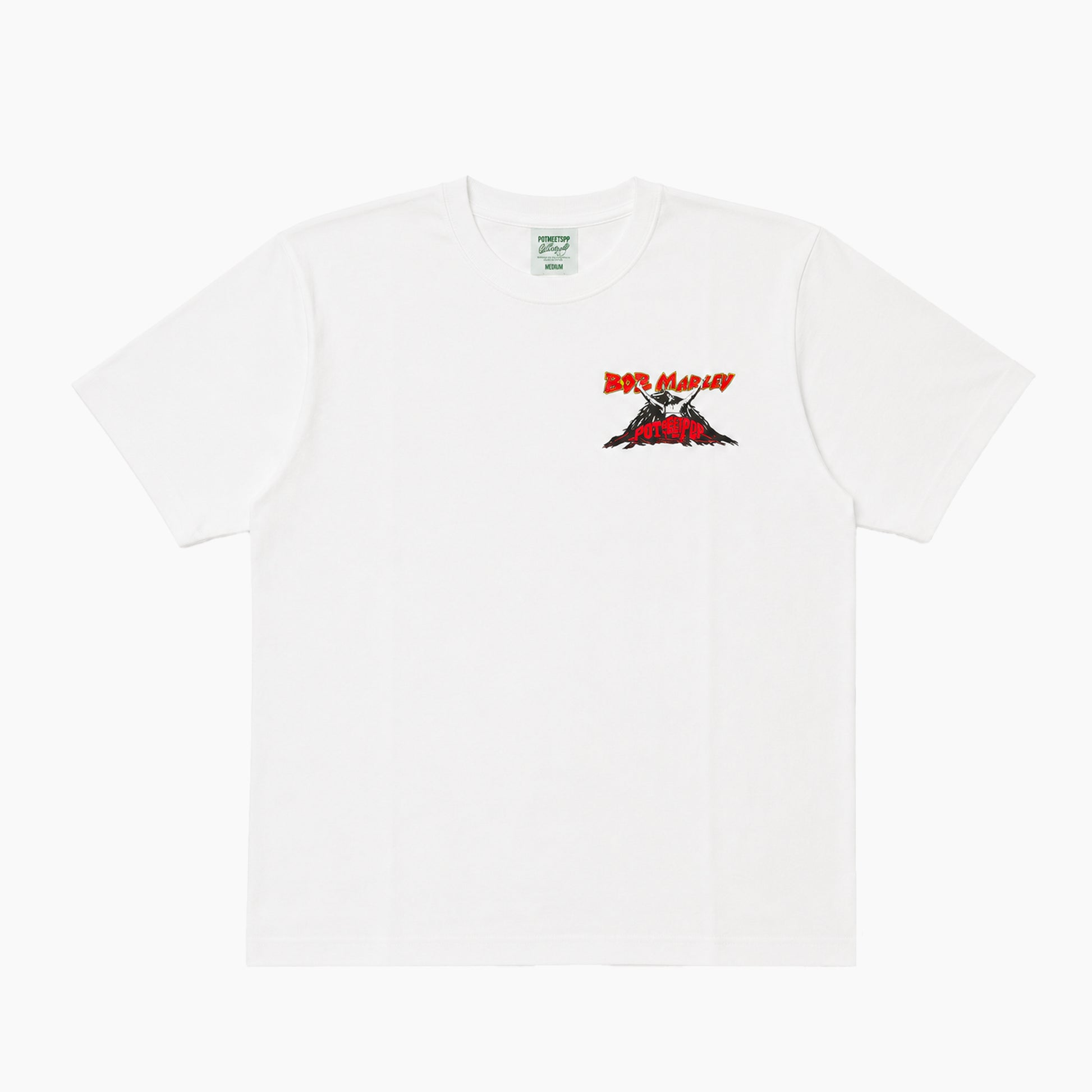 Pot Meets Pop x Bob Marley - Up Rissing Tee White