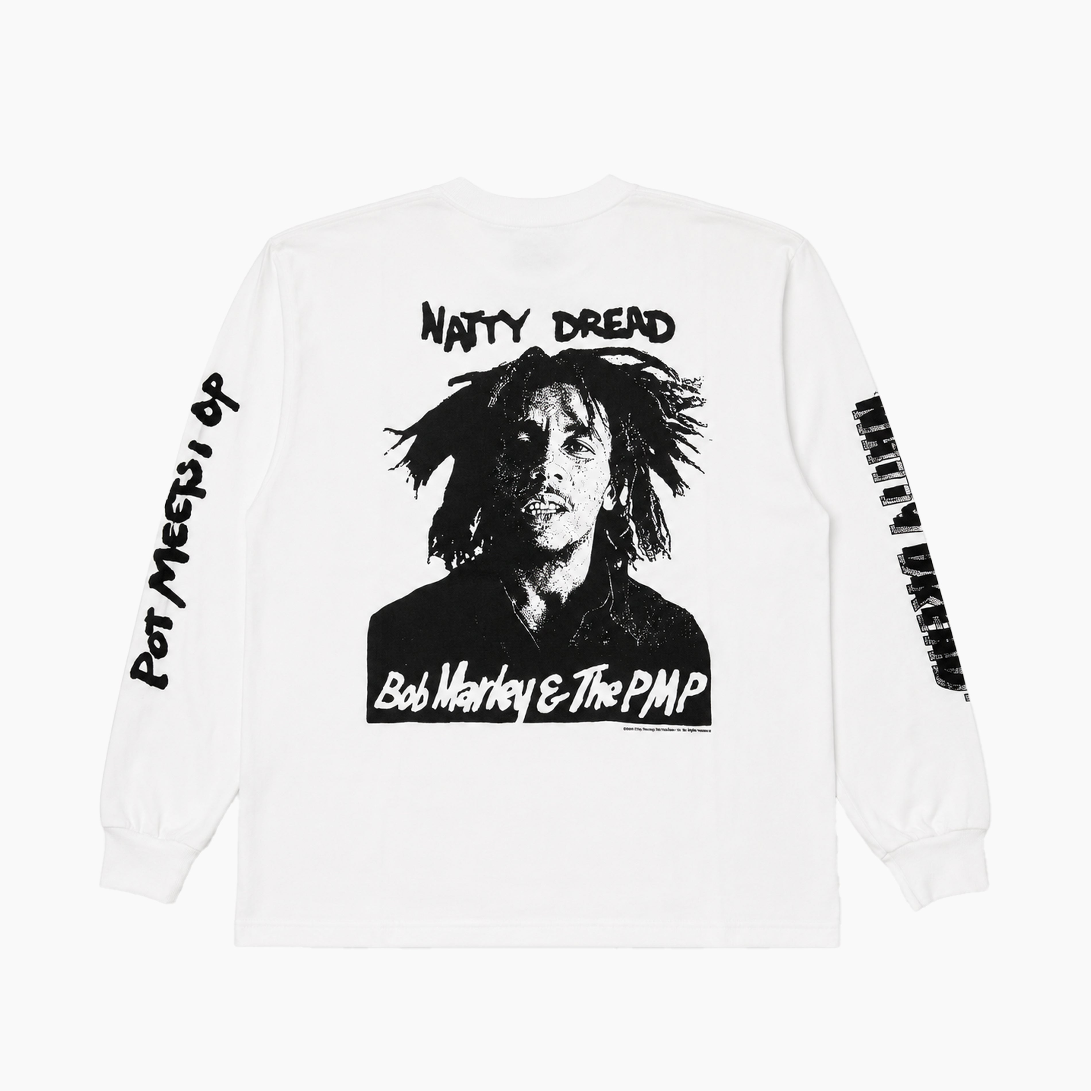Pot Meets Pop x Bob Marley - Natty Dread Longsleeve White
