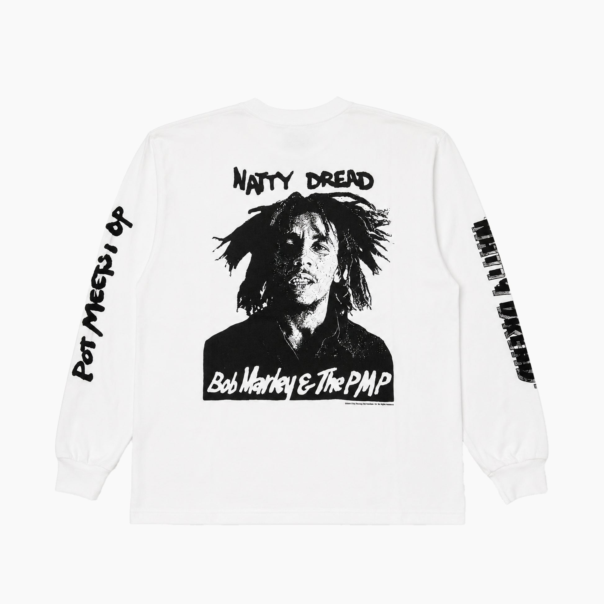 Pot Meets Pop x Bob Marley - Natty Dread Longsleeve White
