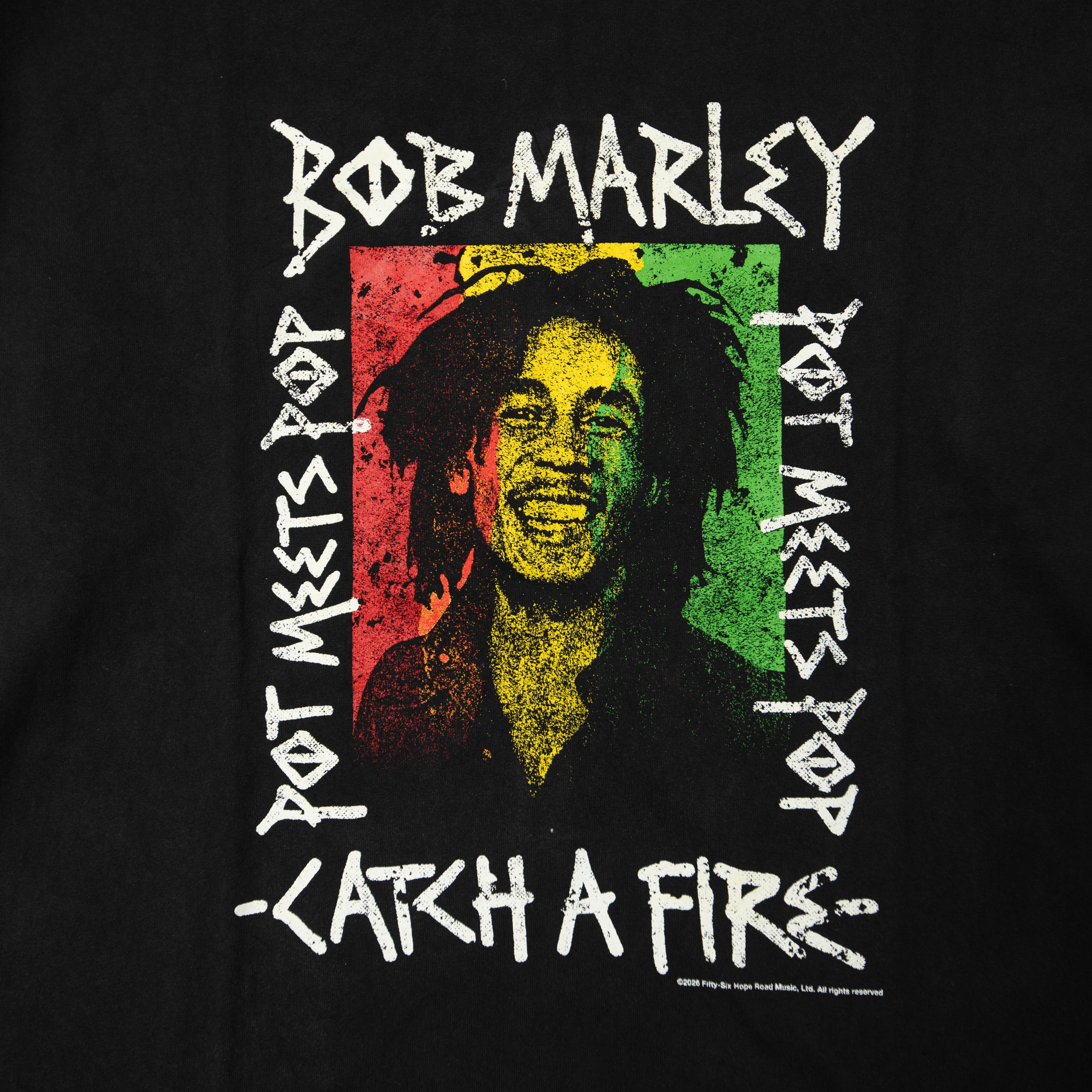 Pot Meets Pop x Bob Marley - Catch A fire Longsleeve Black